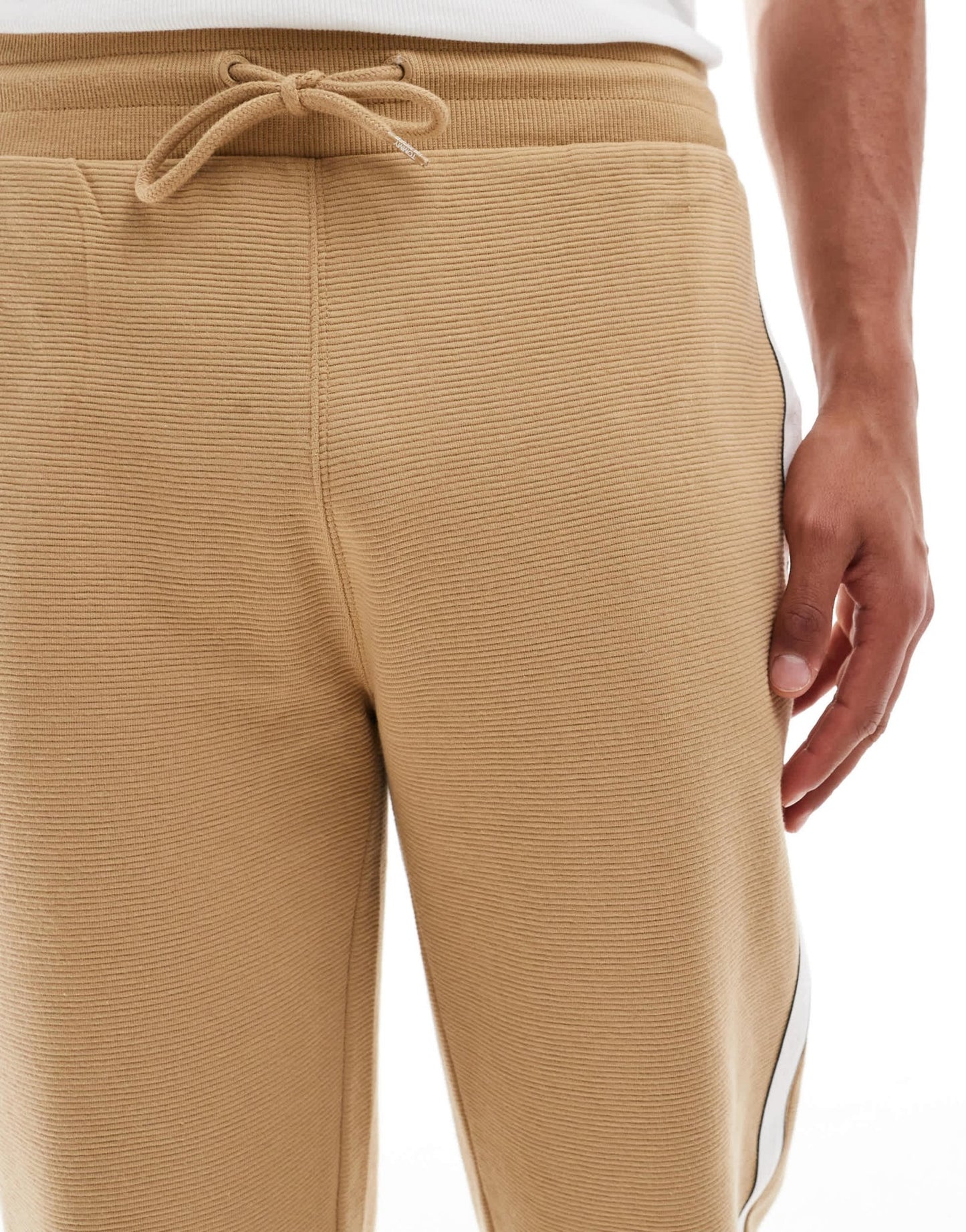 Tommy Hilfiger lounge hoodie in beige with white stripe - ASOS Sample Sale EU Store