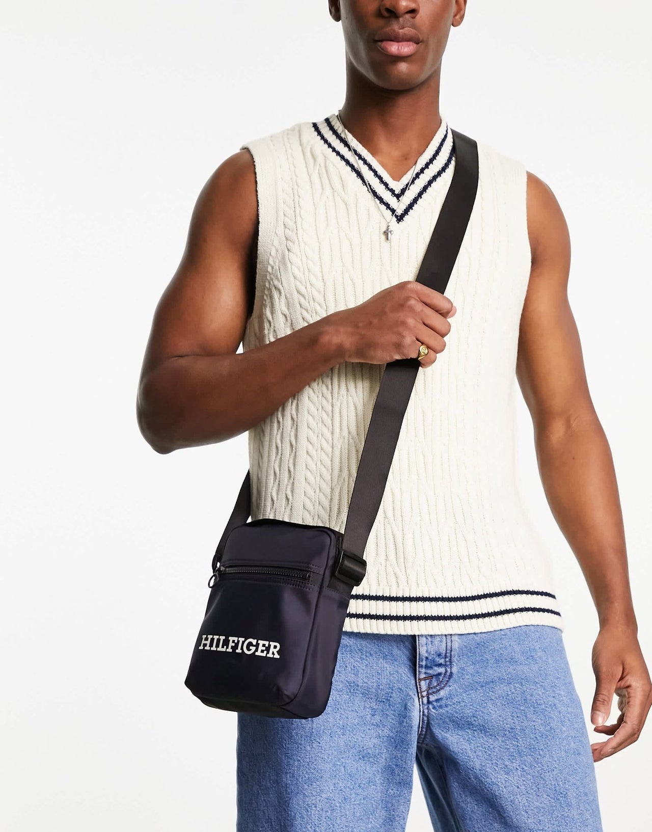 Tommy Hilfiger mini reporter bag in blue - ASOS Sample Sale EU Store