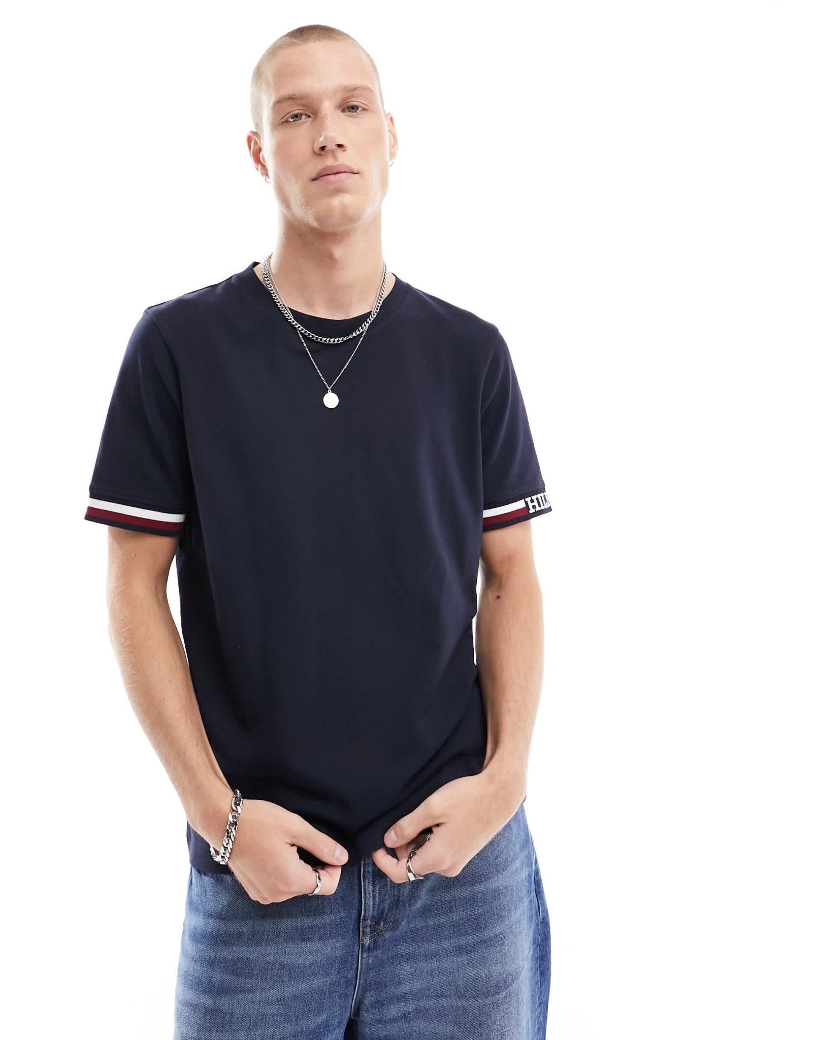Tommy Hilfiger monotype bold tipping t-shirt in navy - ASOS Sample Sale EU Store