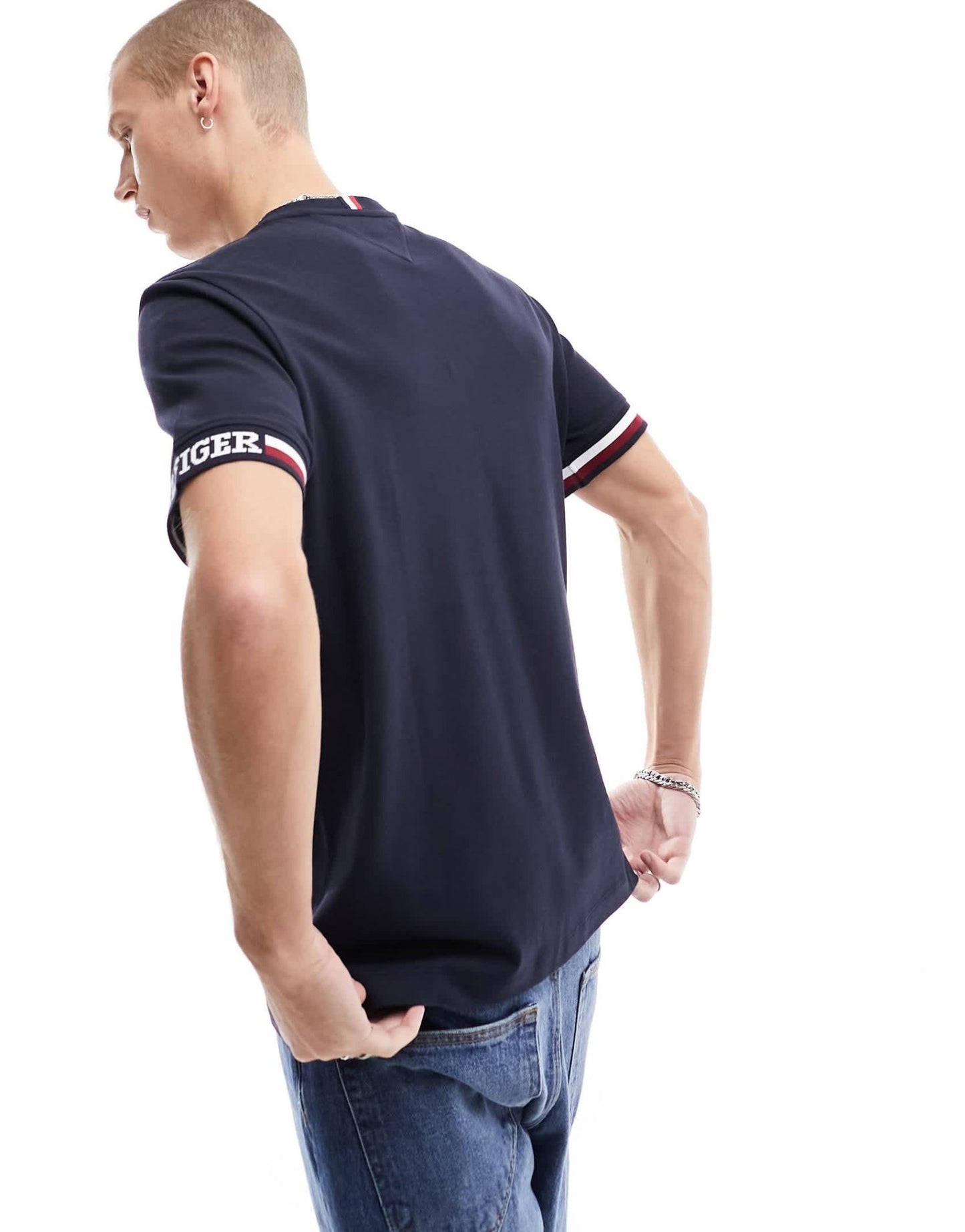 Tommy Hilfiger monotype bold tipping t-shirt in navy - ASOS Sample Sale EU Store
