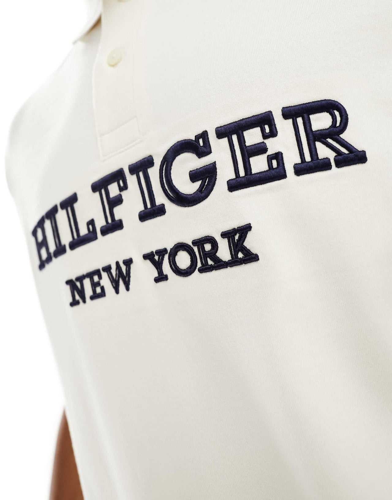 Tommy Hilfiger monotype colourblock polo in navy/cream - ASOS Sample Sale EU Store