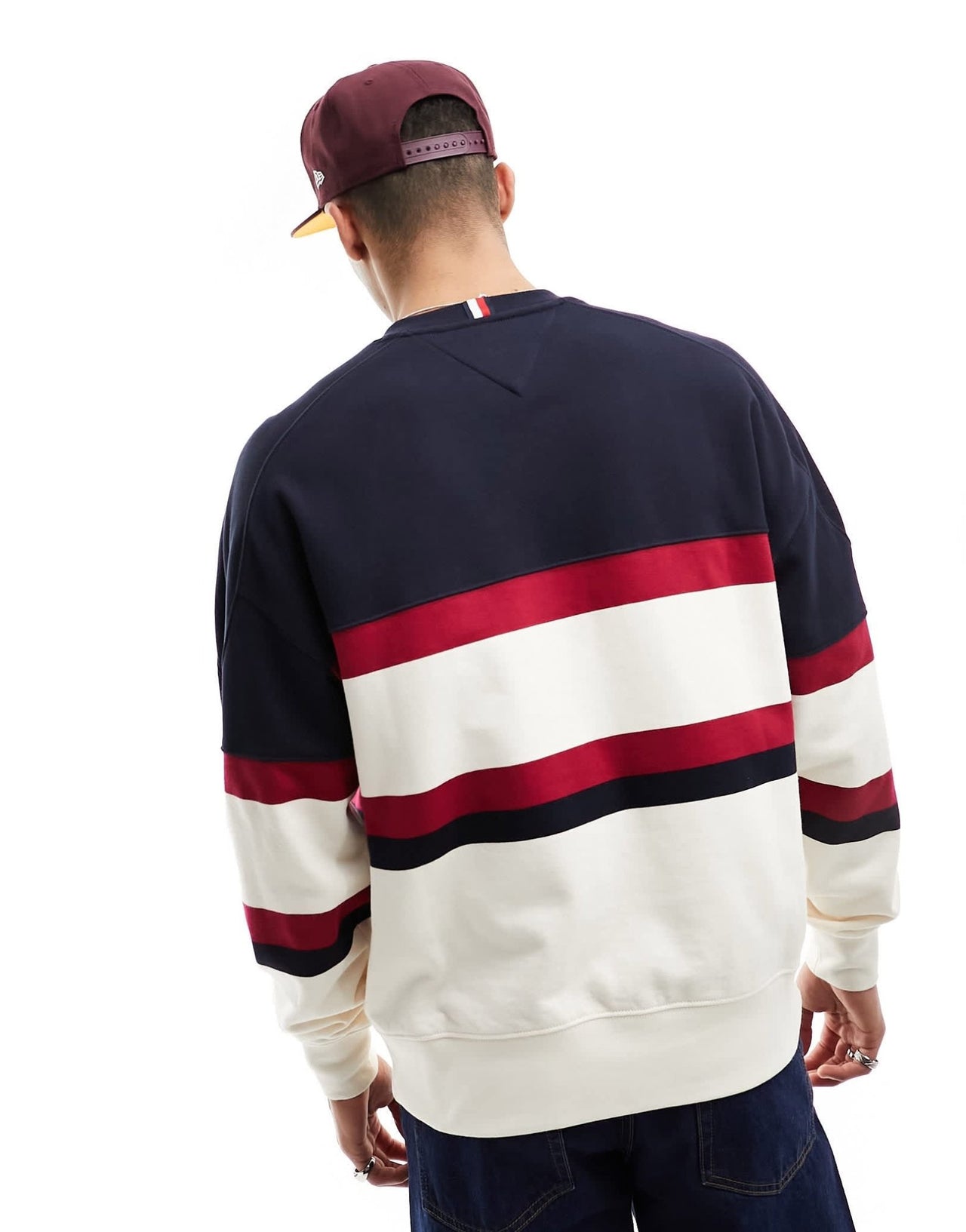 Tommy Hilfiger monotype colourblock sweatshirt in cream - ASOS Sample Sale EU Store