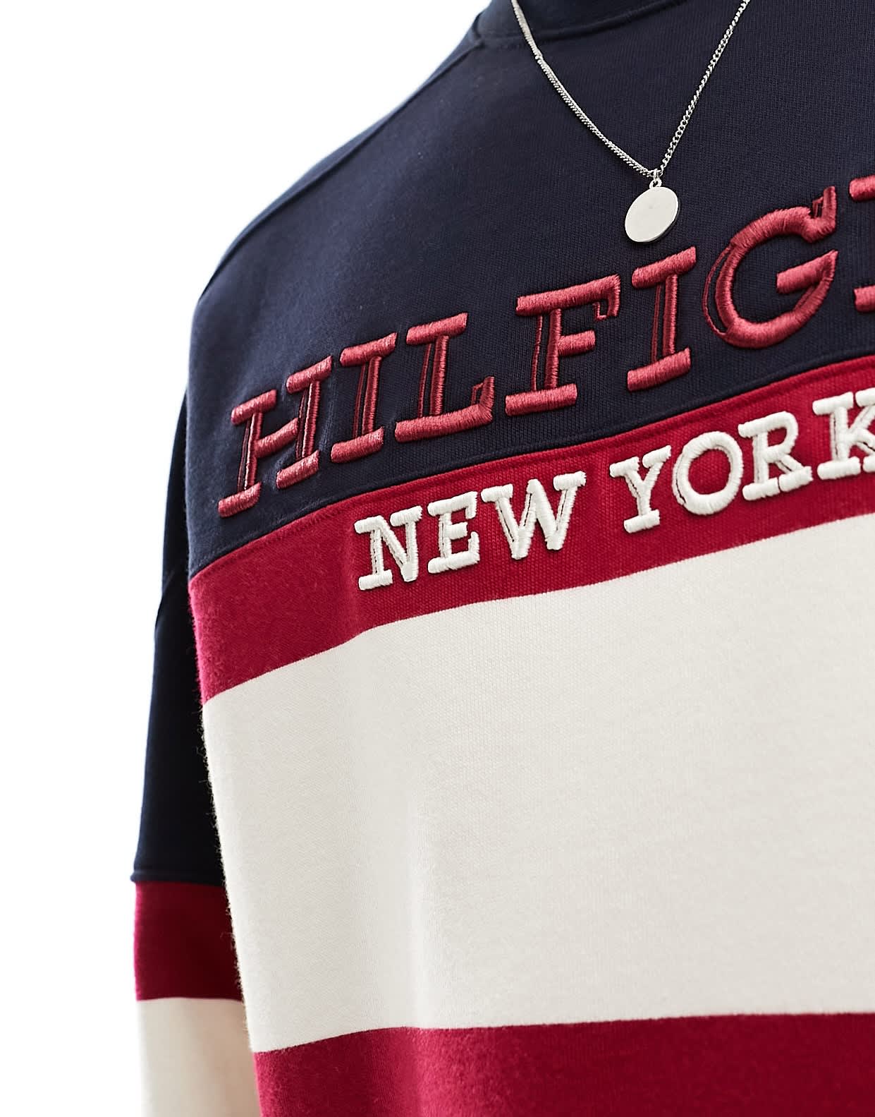 Tommy Hilfiger monotype colourblock sweatshirt in cream - ASOS Sample Sale EU Store