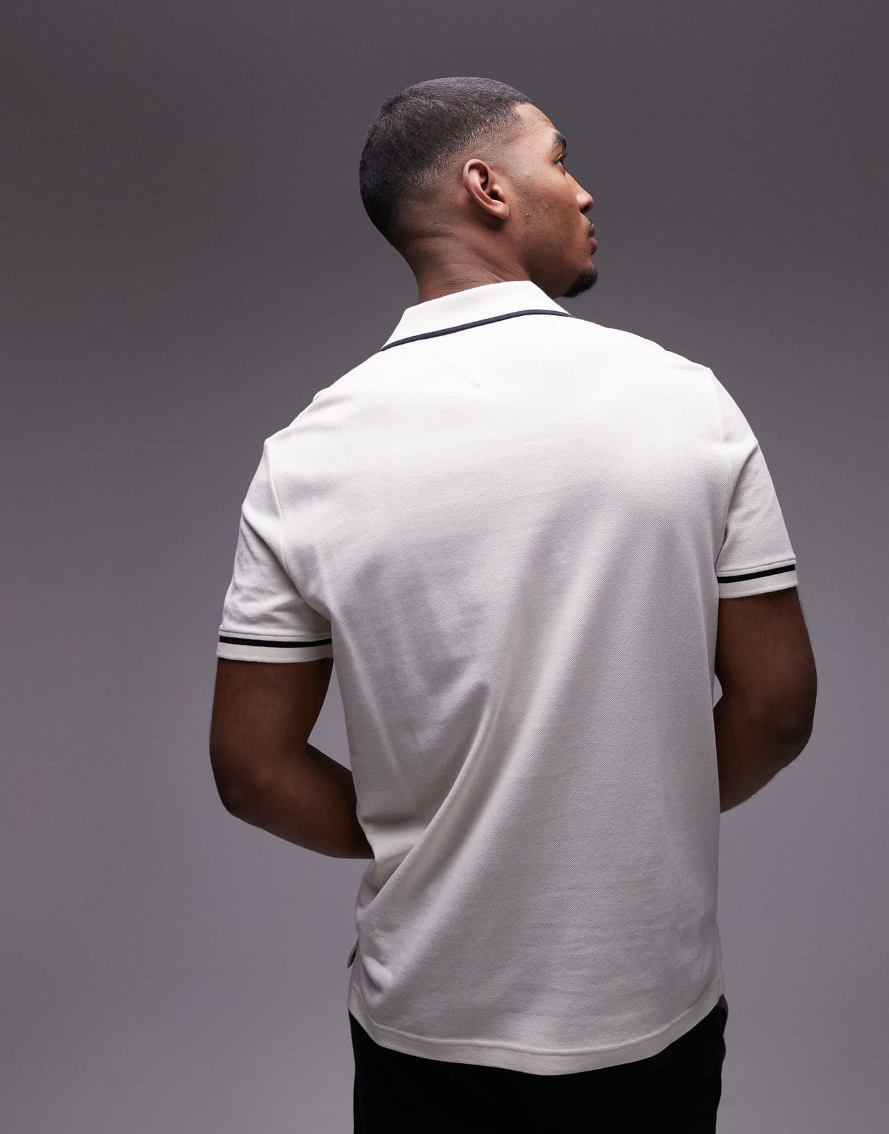 Tommy Hilfiger open collar tipped polo shirt in off white - ASOS Sample Sale EU Store