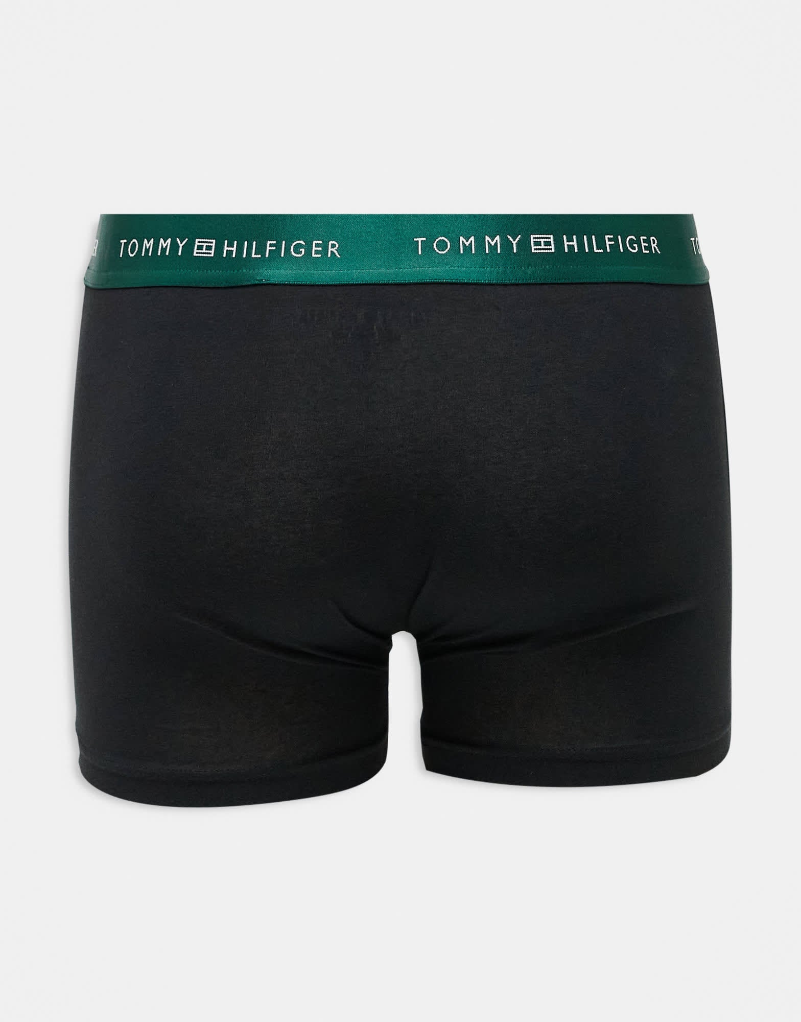 Tommy Hilfiger Signature Essential 3 pack trunk in black with green/grey/black waistbands - ASOS Sample Sale EU Store