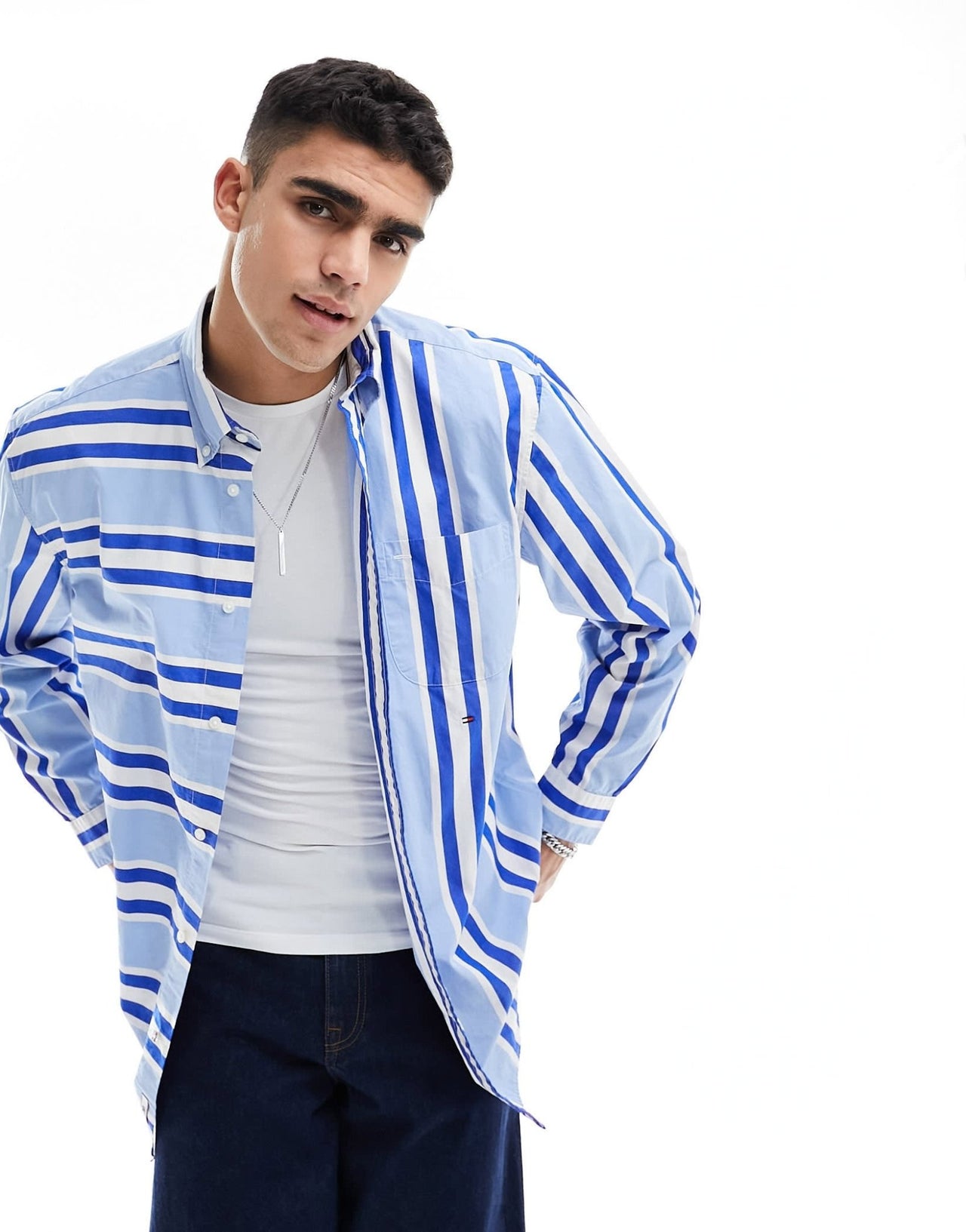 Tommy Hilfiger stripe shirt in blue - ASOS Sample Sale EU Store