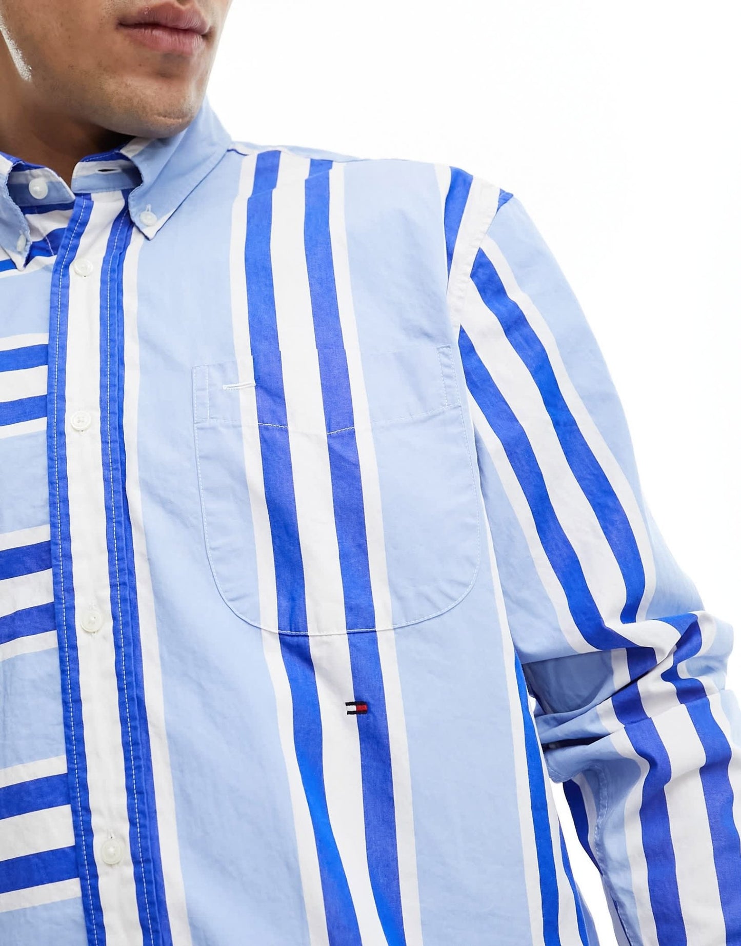 Tommy Hilfiger stripe shirt in blue - ASOS Sample Sale EU Store