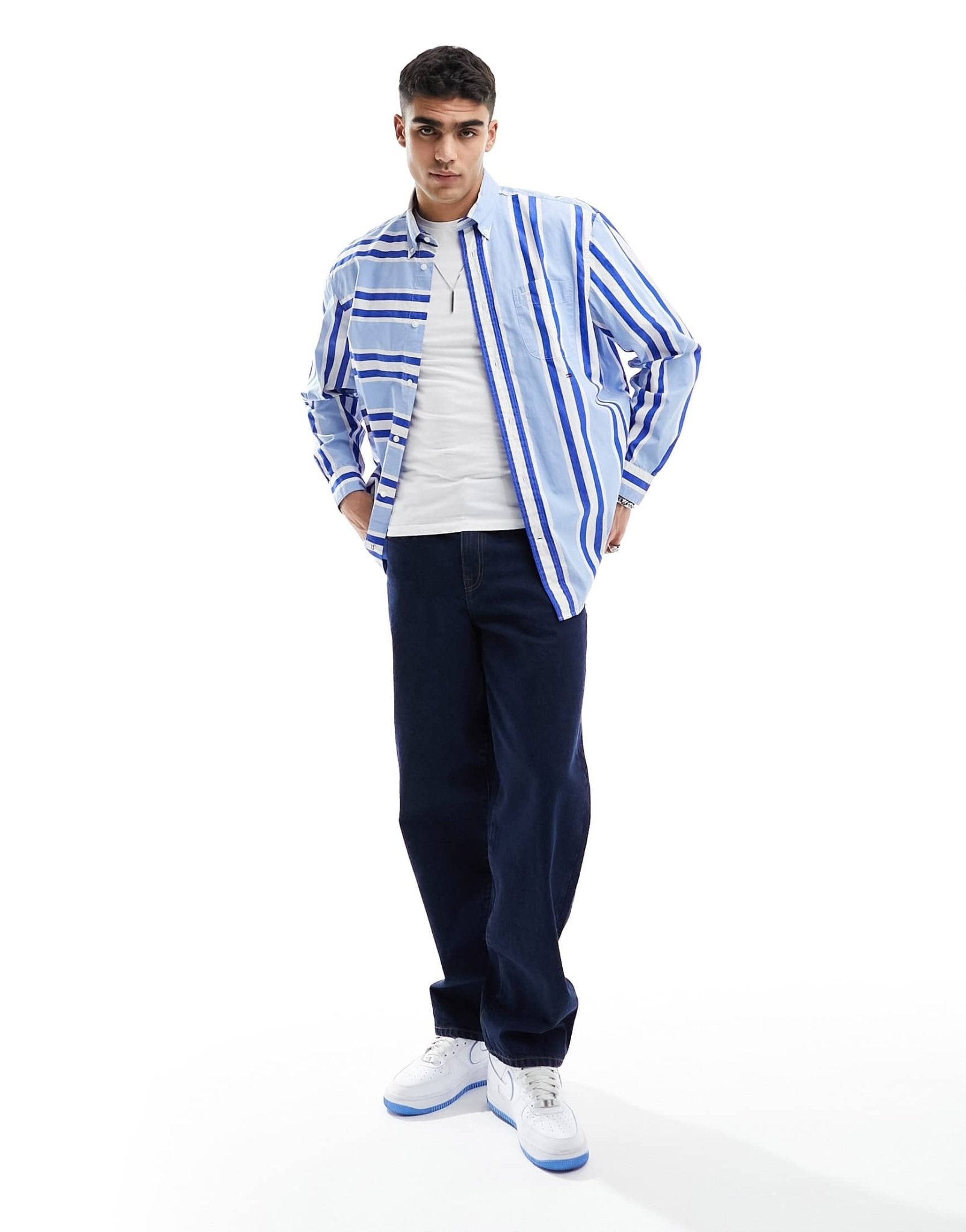 Tommy Hilfiger stripe shirt in blue - ASOS Sample Sale EU Store
