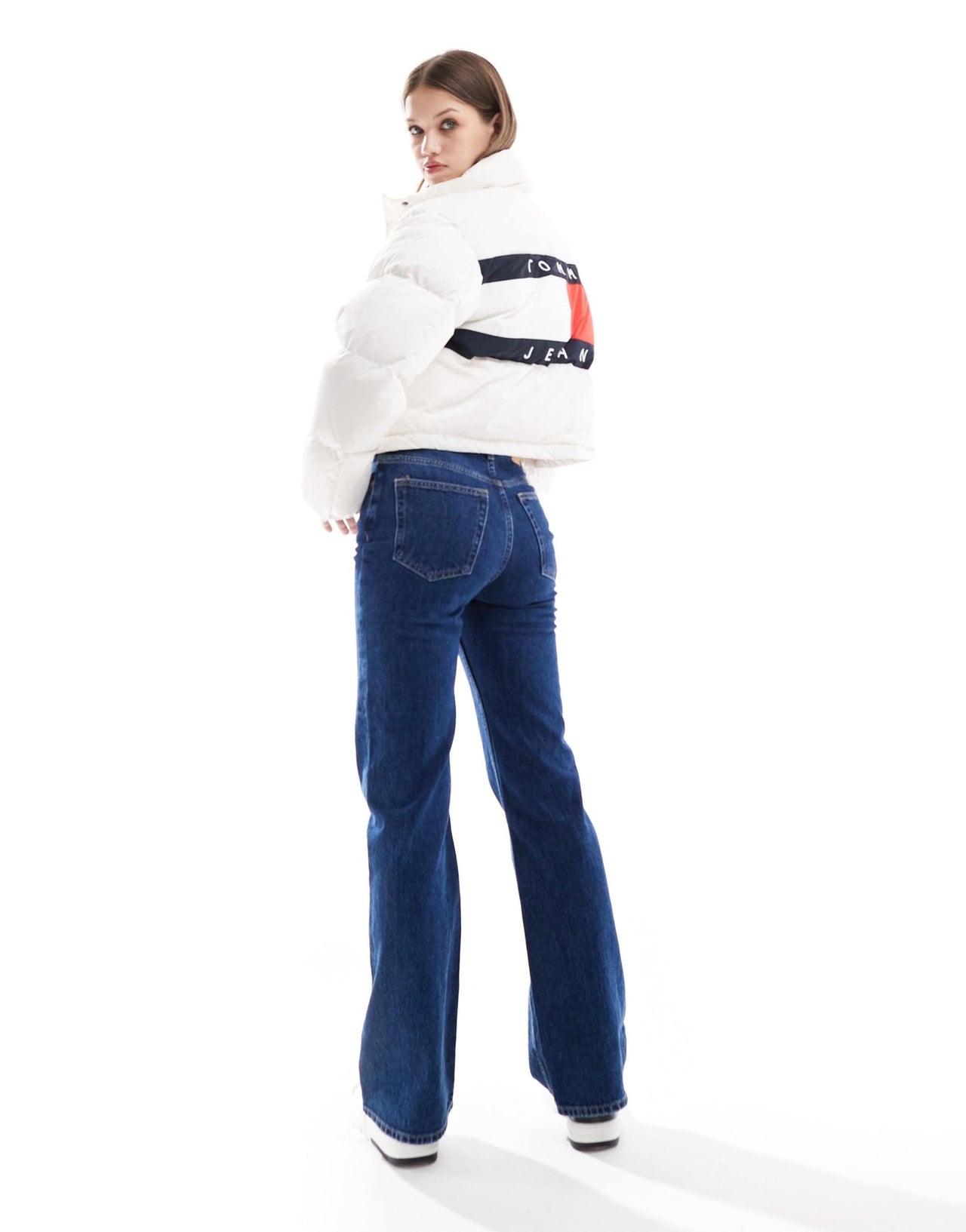 Tommy Jeans Alaska puffer with back flag in white - ASOS Sample Sale EU Store