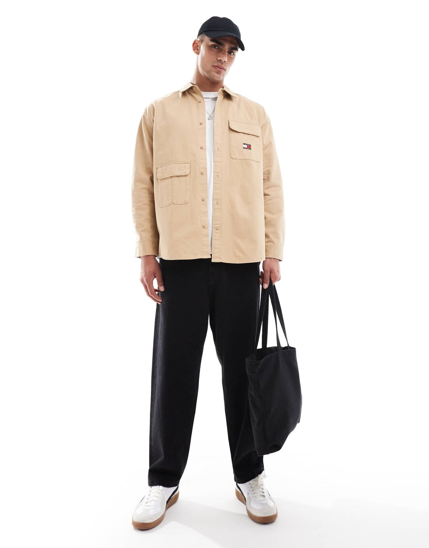 Tommy Jeans archive utility shirt in sand - ASOS Sample Sale EU Store