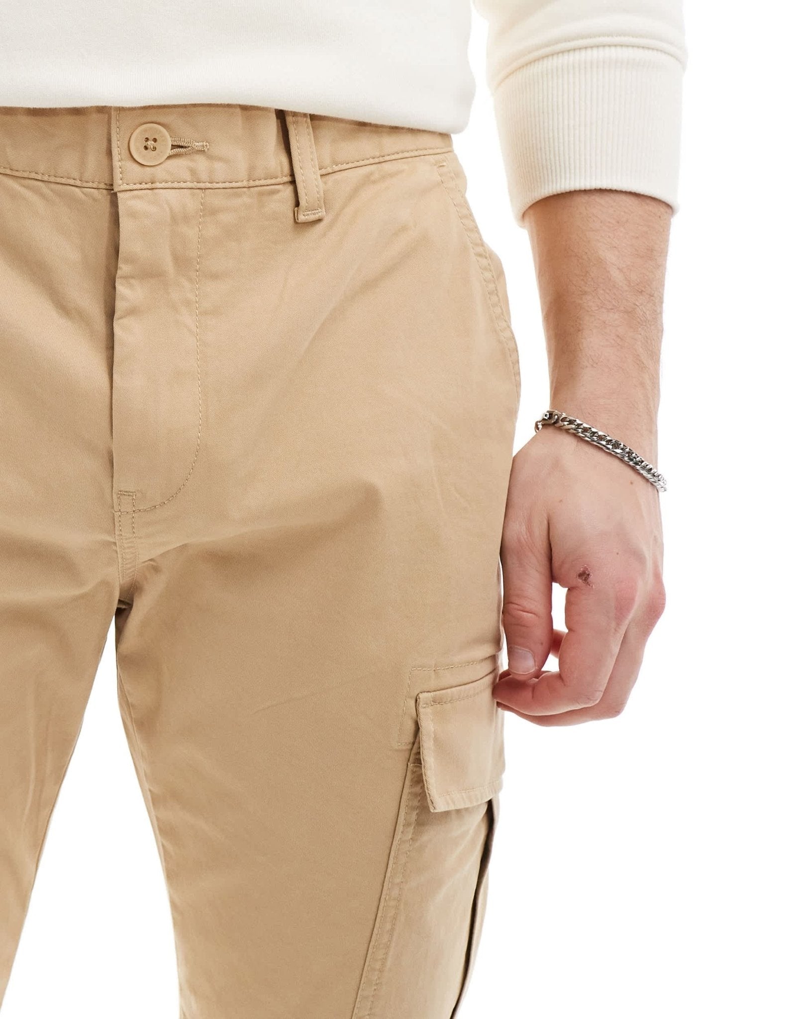 Tommy Jeans Austin cargo trousers in sand - ASOS Sample Sale EU Store