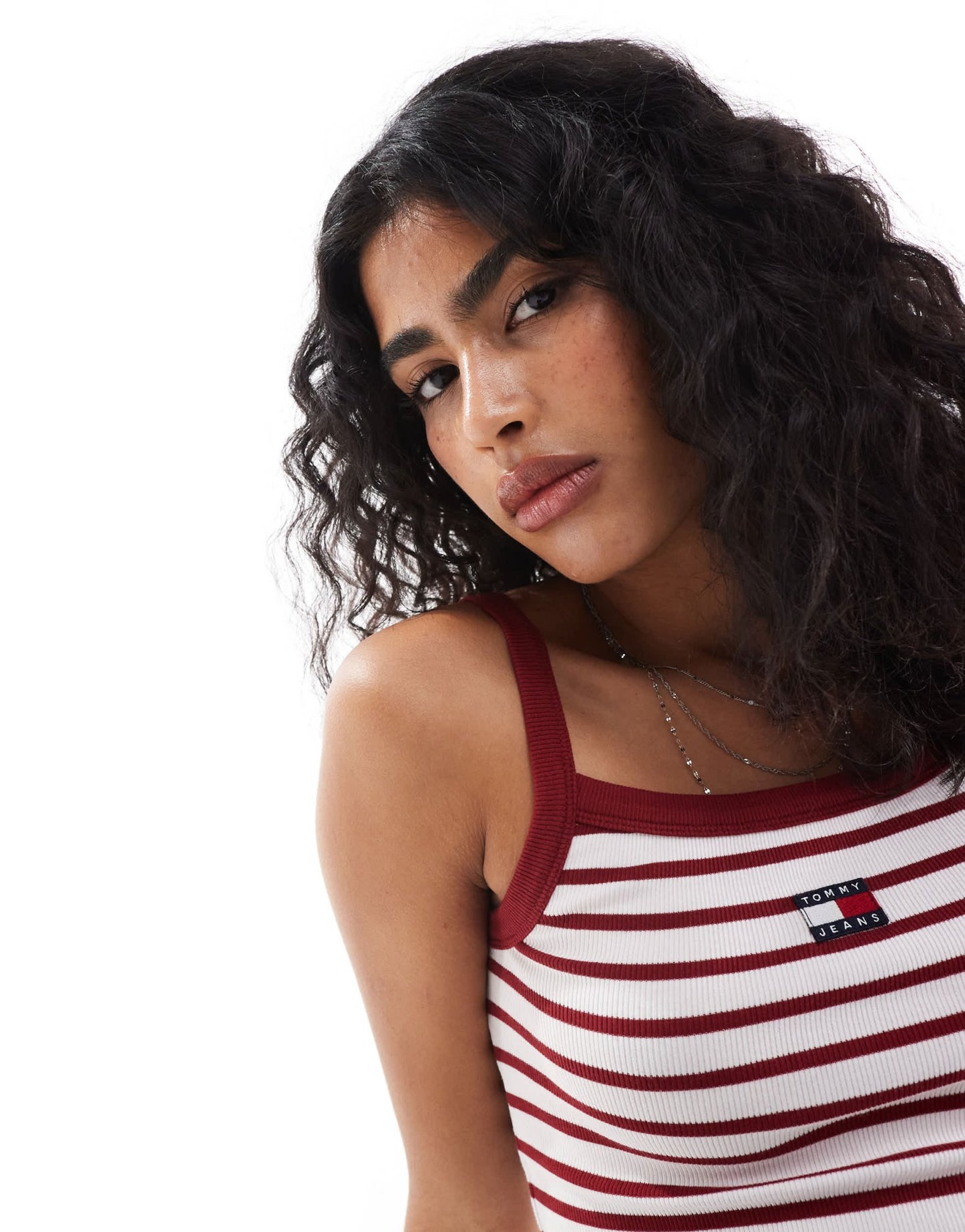 Tommy Jeans badge strappy vest top in red stripe - ASOS Sample Sale EU Store