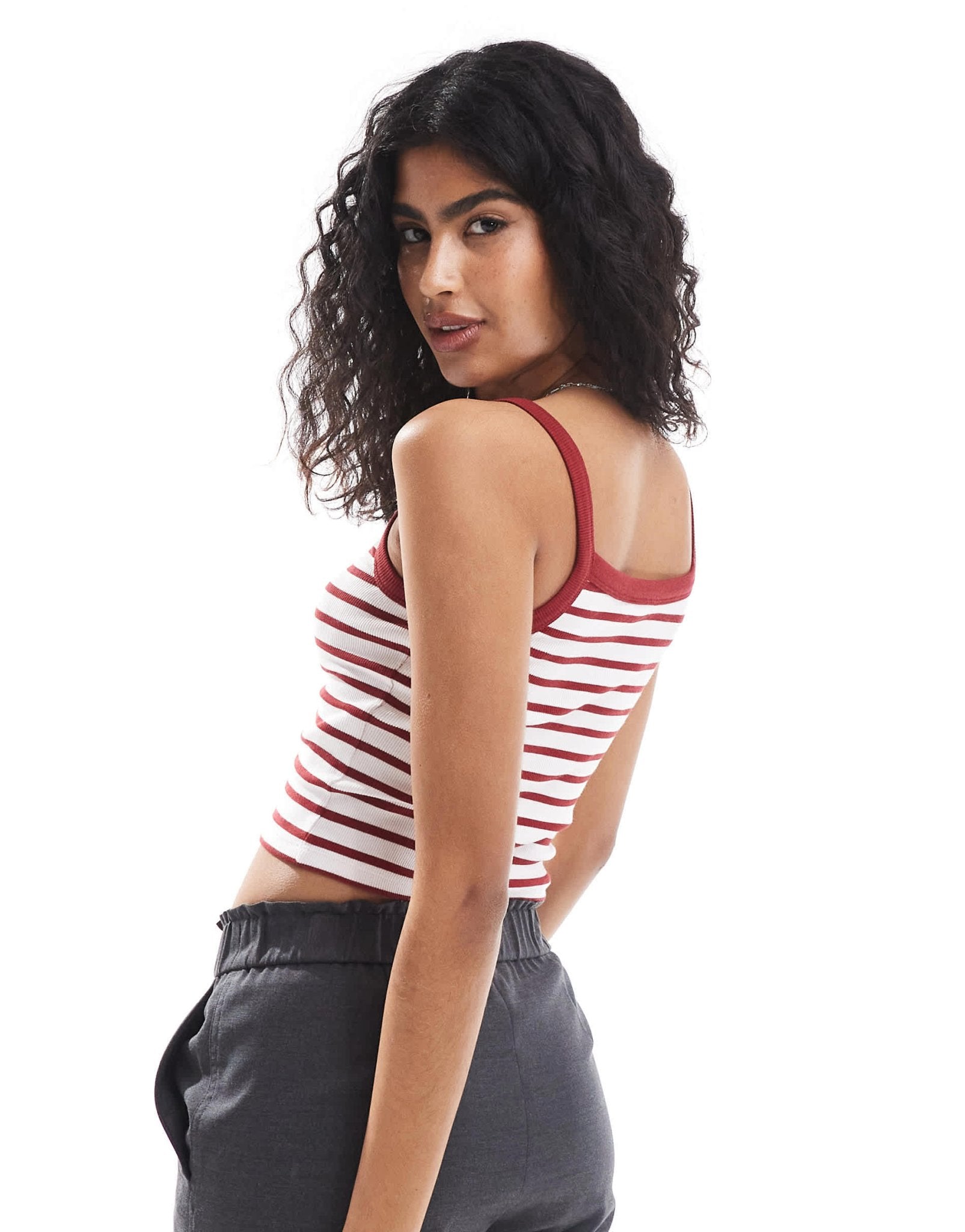 Tommy Jeans badge strappy vest top in red stripe - ASOS Sample Sale EU Store