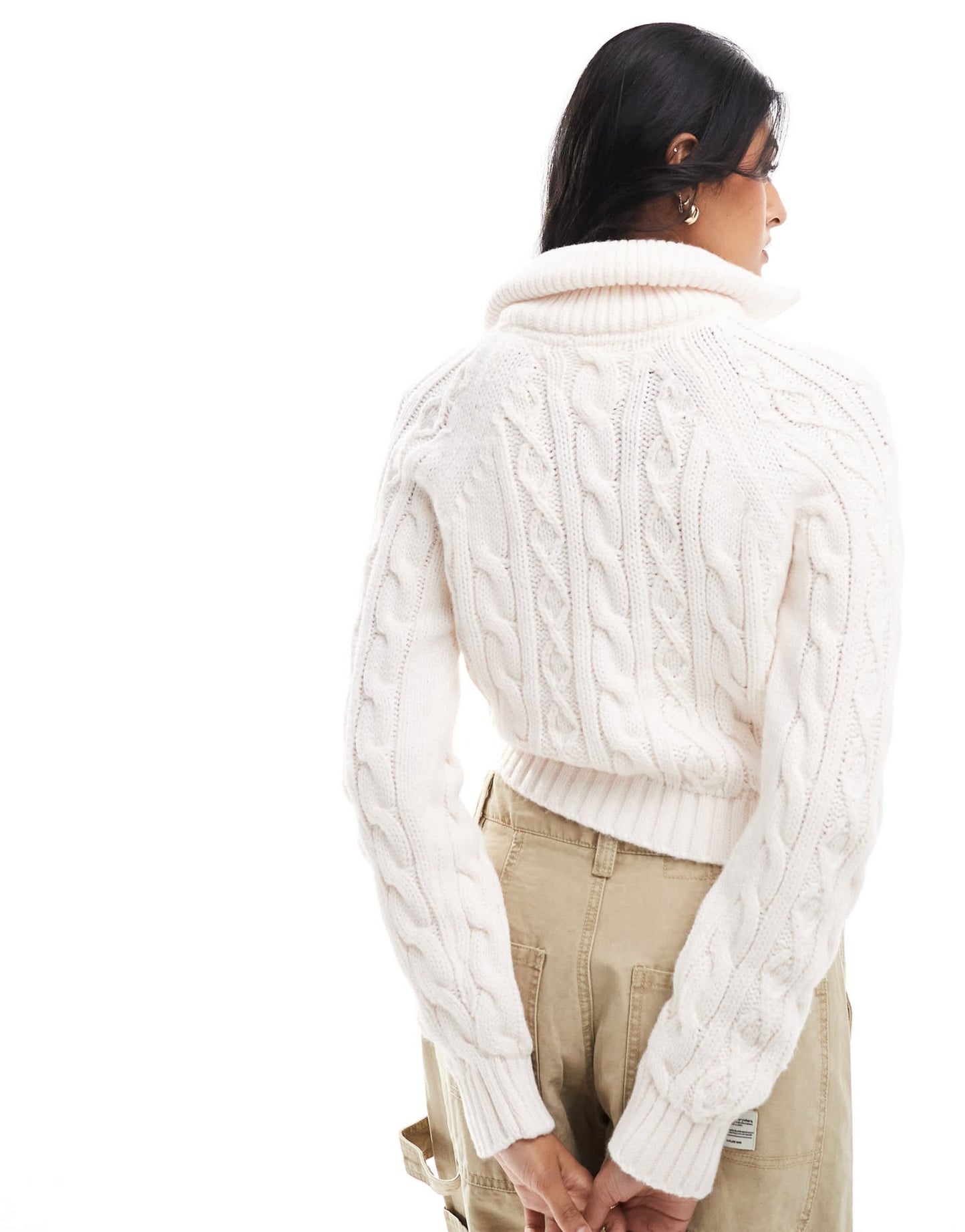 Tommy Jeans cable knit 1/4 jumper in off white - ASOS Sample Sale EU Store