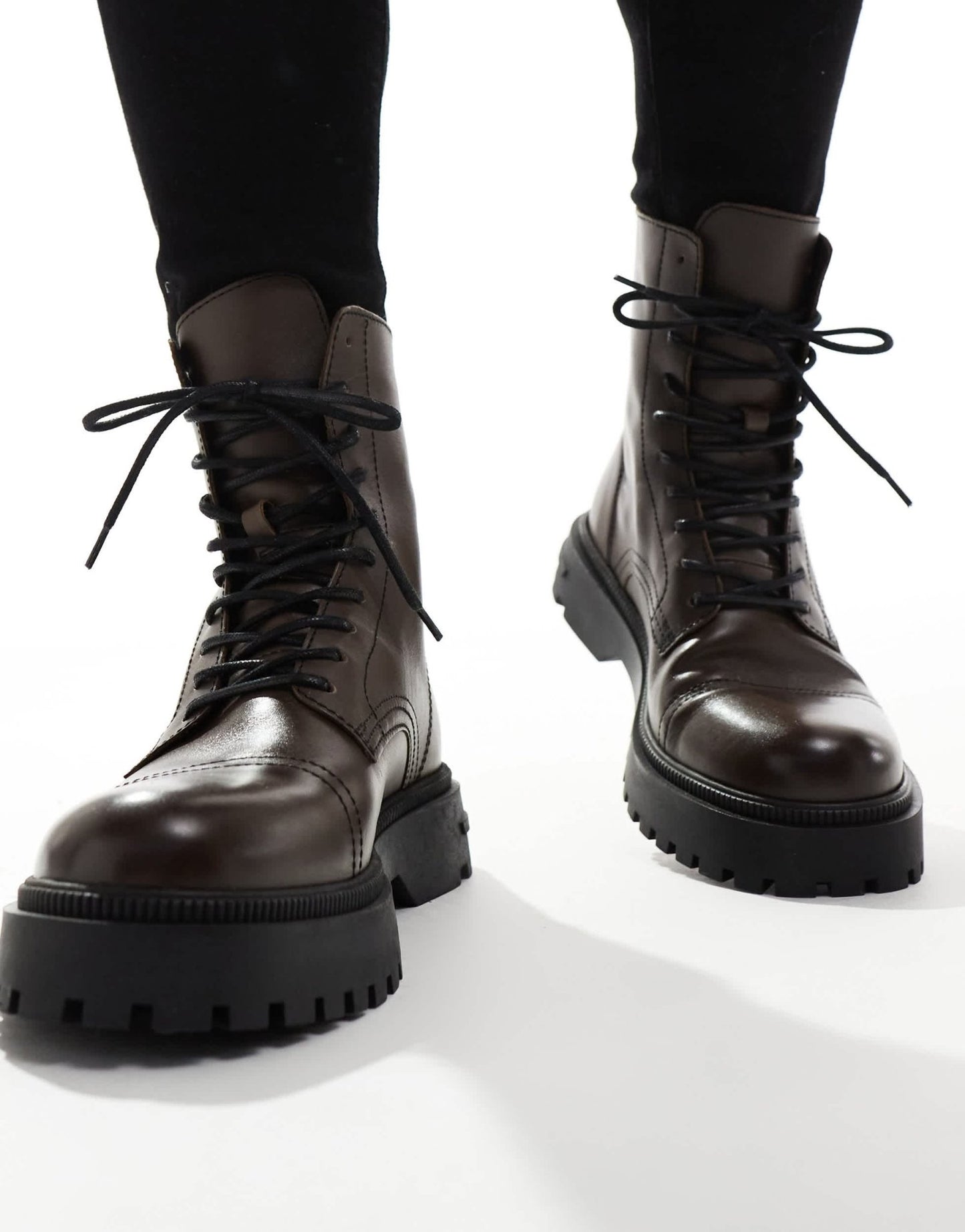 Tommy Jeans casual lace up boots in dark brown - ASOS Sample Sale EU Store