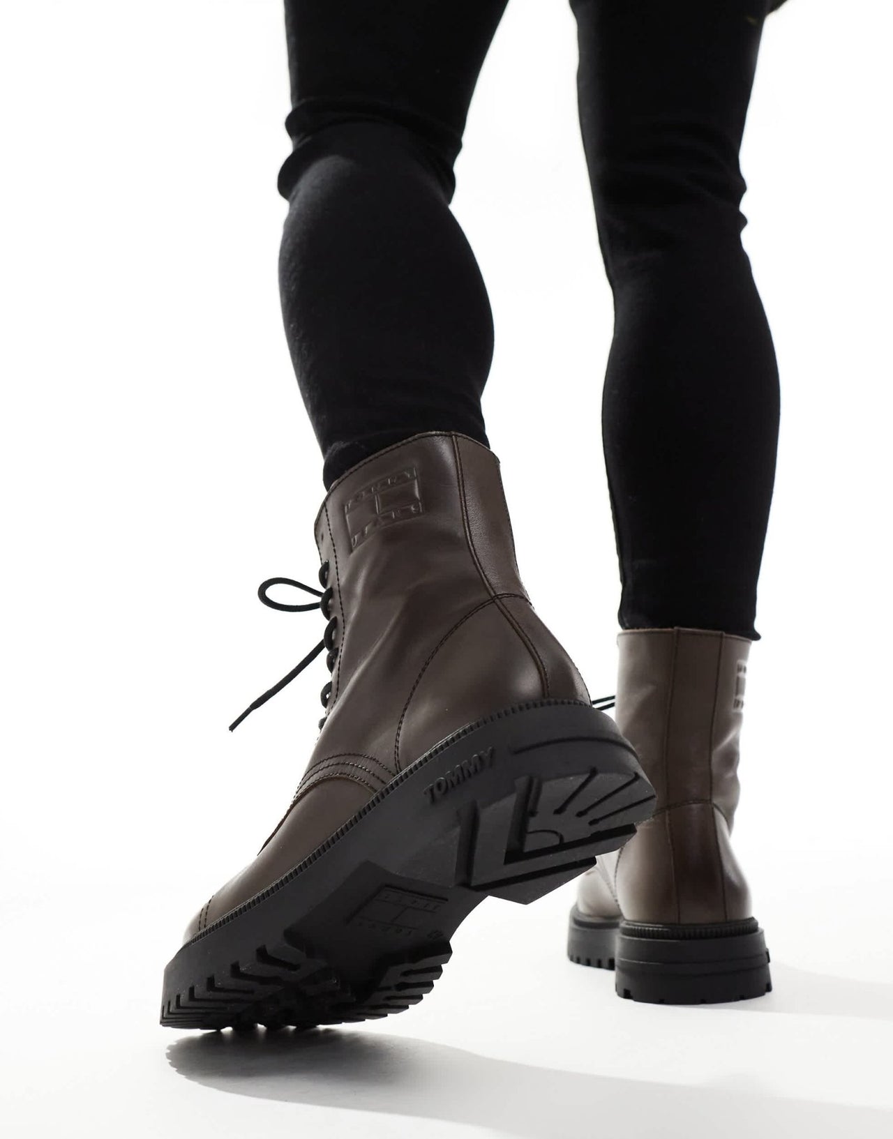 Tommy Jeans casual lace up boots in dark brown - ASOS Sample Sale EU Store