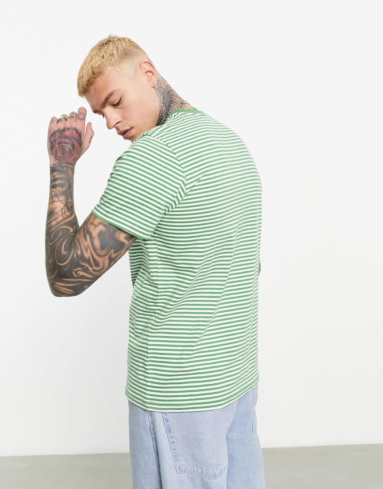 Tommy Jeans classic stripe t-shirt in green - ASOS Sample Sale EU Store