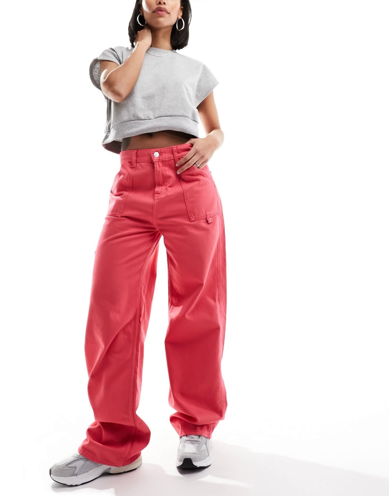 Tommy Jeans co - ord daisy low rise baggy carpenter jean in pink - ASOS Sample Sale EU Store