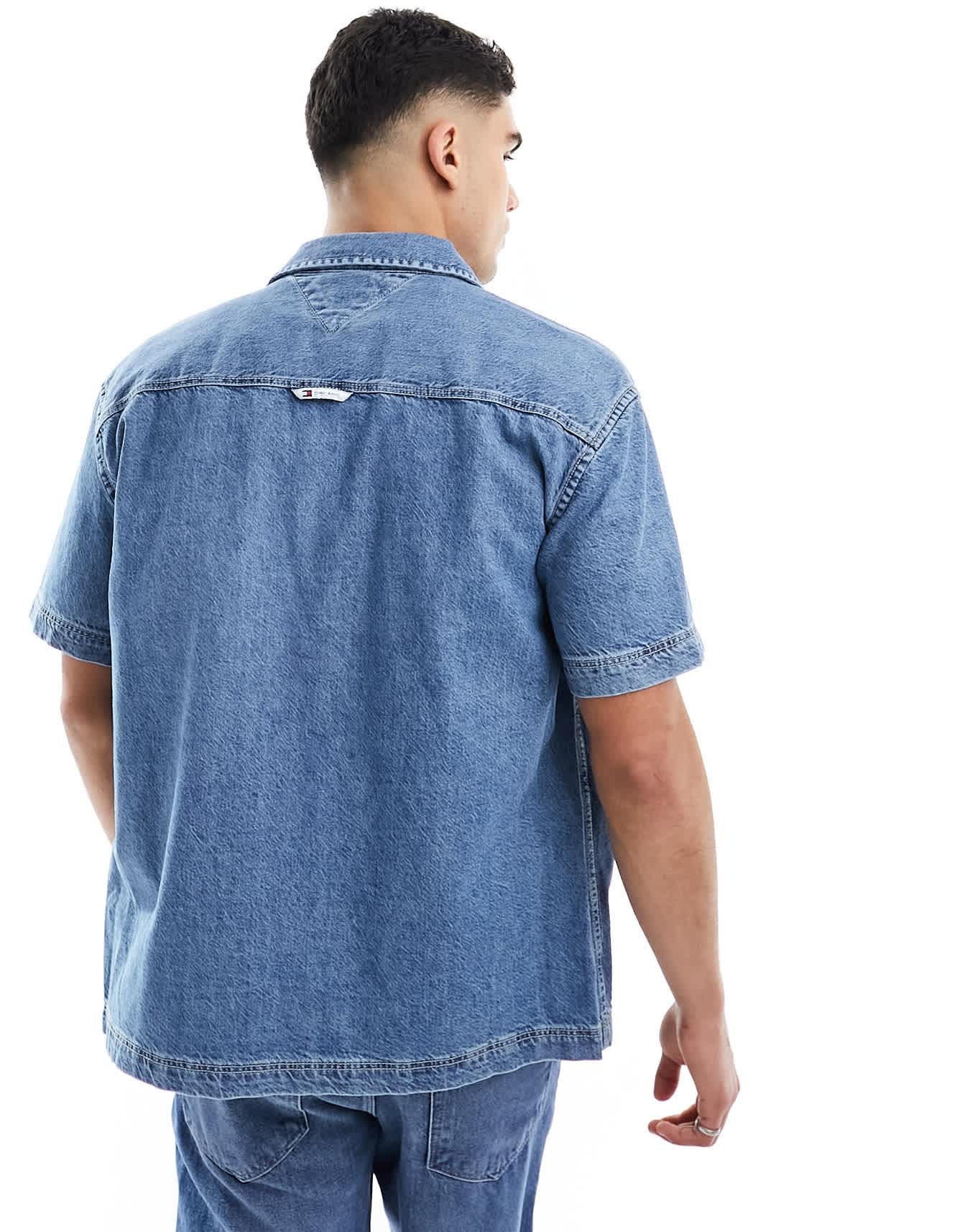 Tommy Jeans co - ord denim short sleeve overshirt in indigo - ASOS Sample Sale EU Store