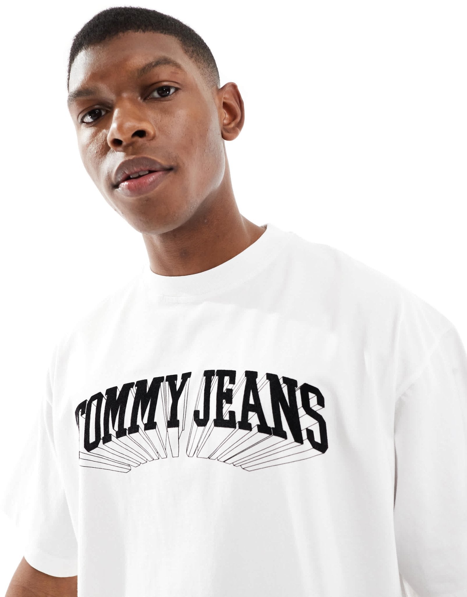 Tommy Jeans collegiate logo oversized t-shirt in white - ASOS Sample Sale EU Store