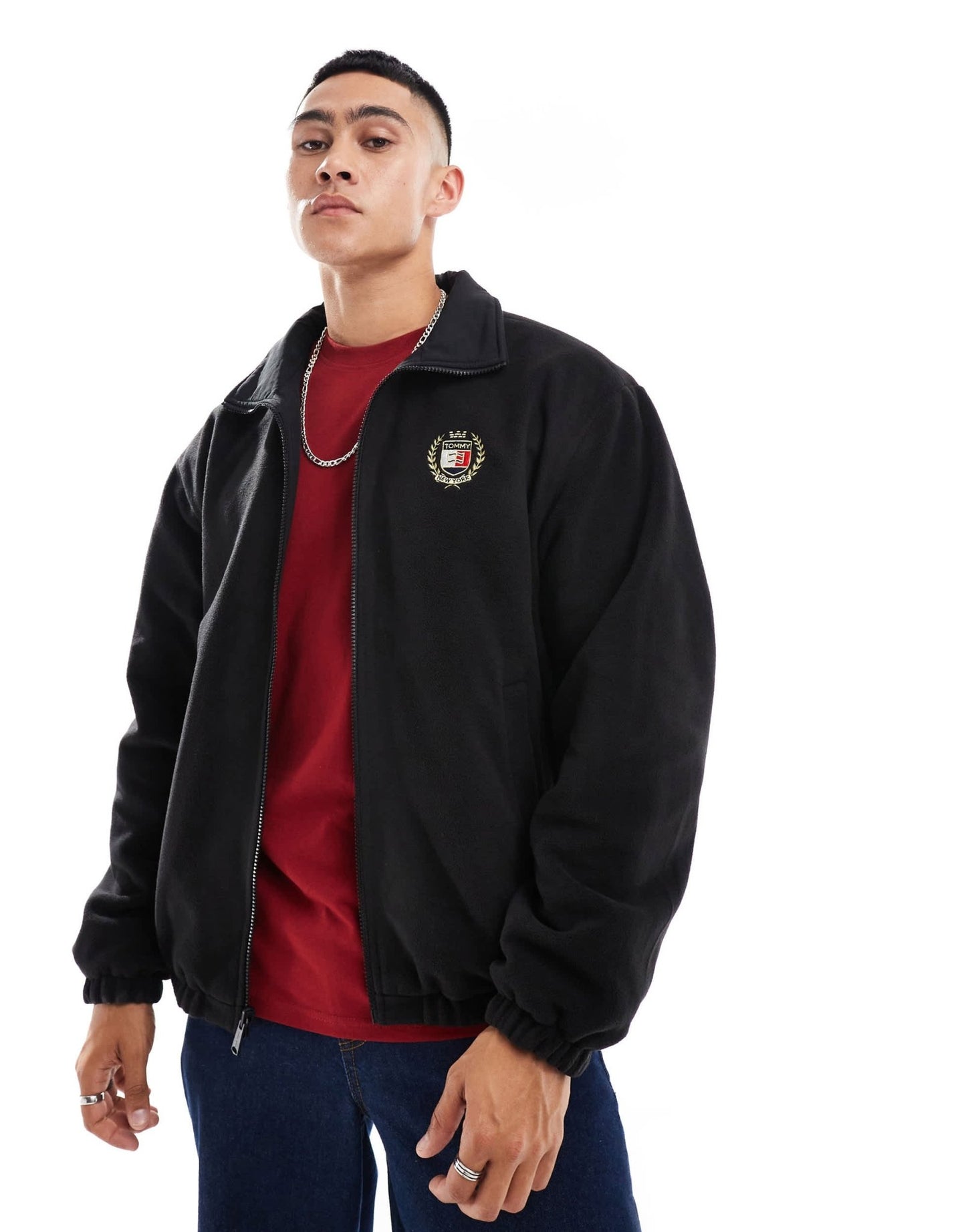Tommy Jeans crest teddy reversible jacket in black - ASOS Sample Sale EU Store