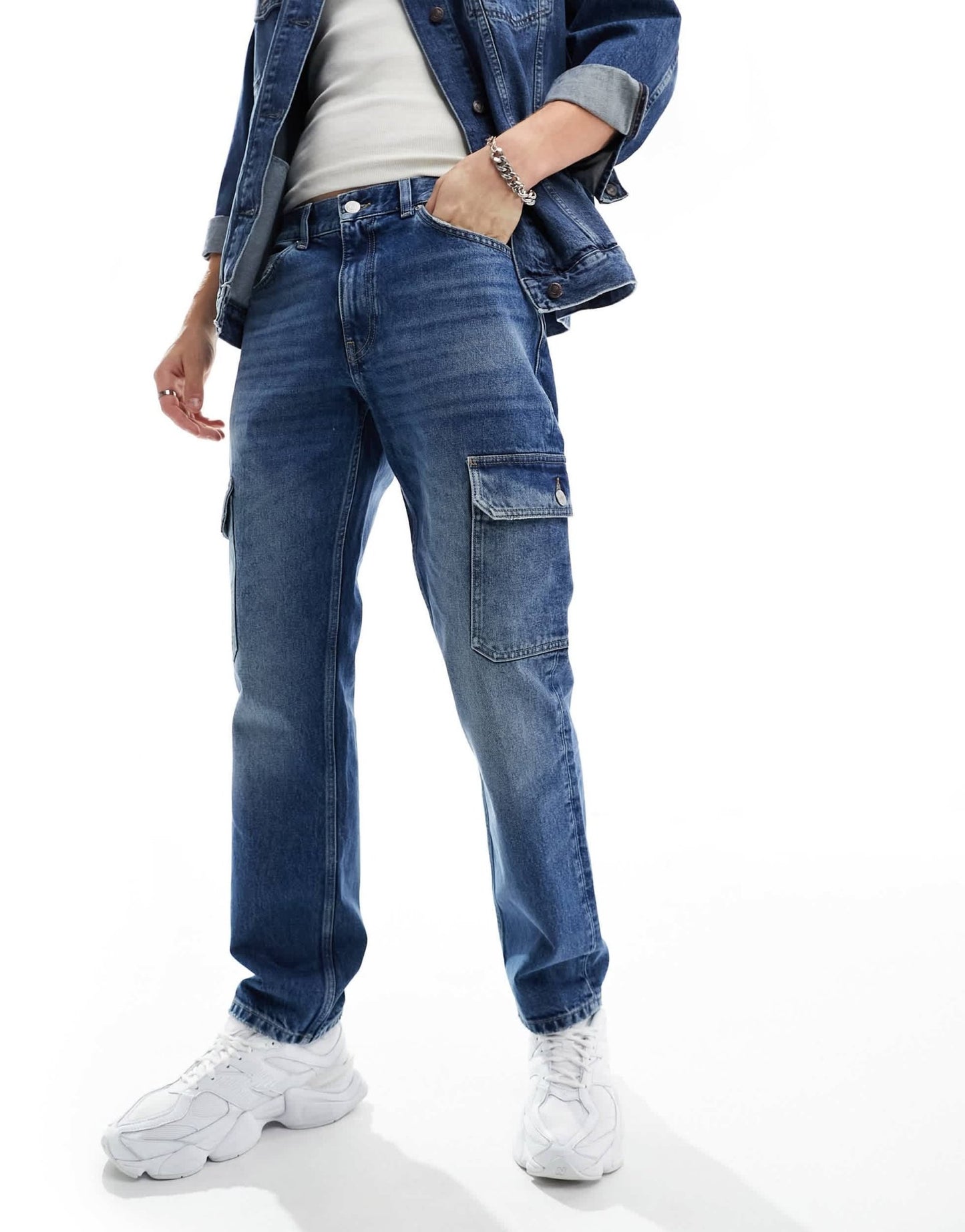Tommy Jeans Ethan cargo relaxed straight leg jeans in dark wash - ASOS Sample Sale EU Store