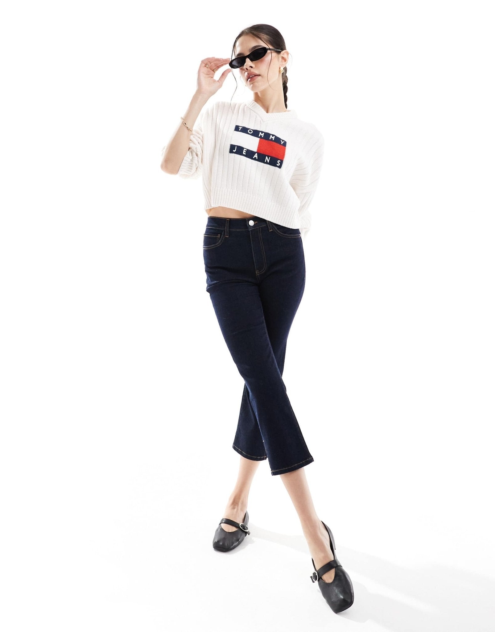 Tommy Jeans flag knit jumper in white - ASOS Sample Sale EU Store