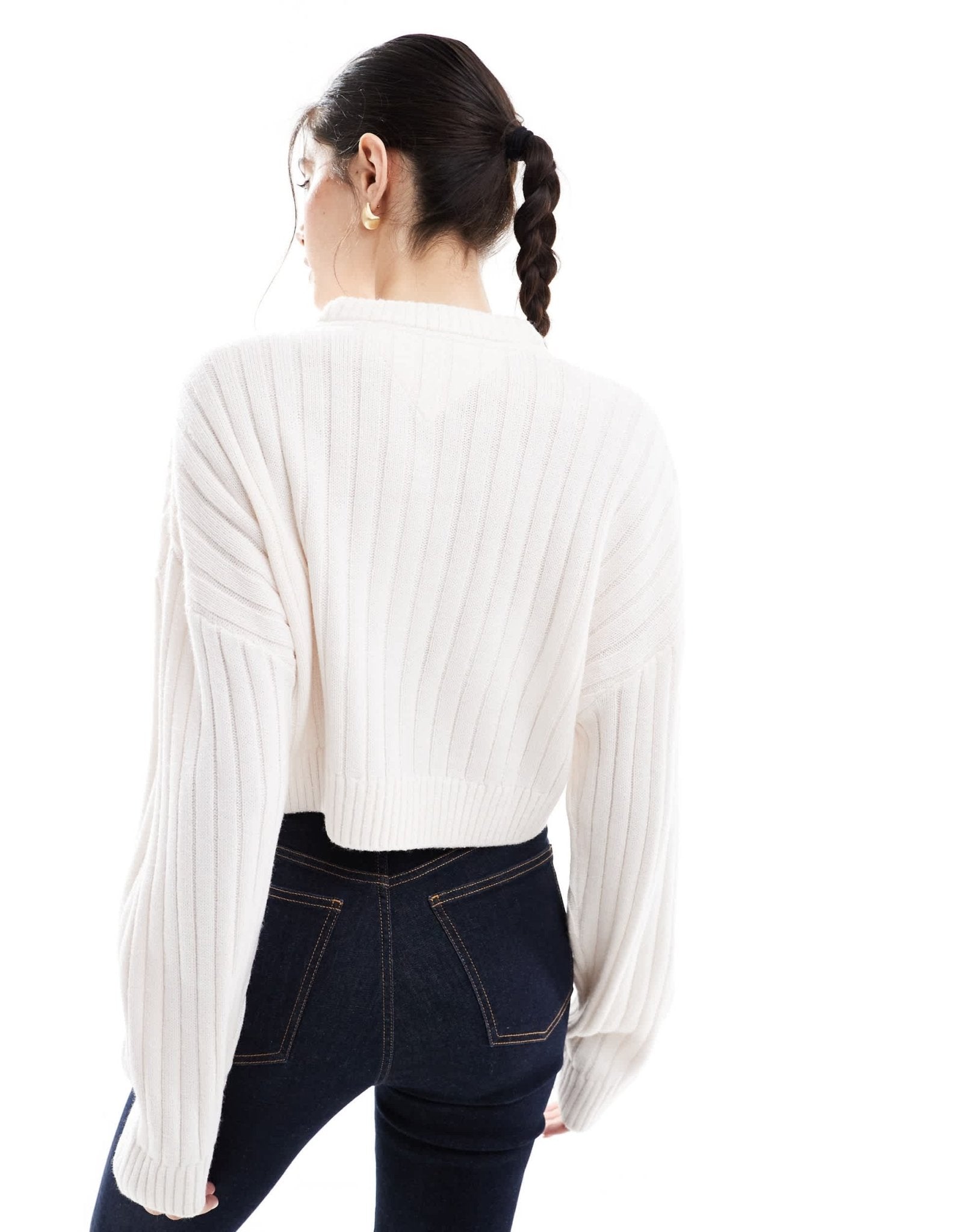 Tommy Jeans flag knit jumper in white - ASOS Sample Sale EU Store