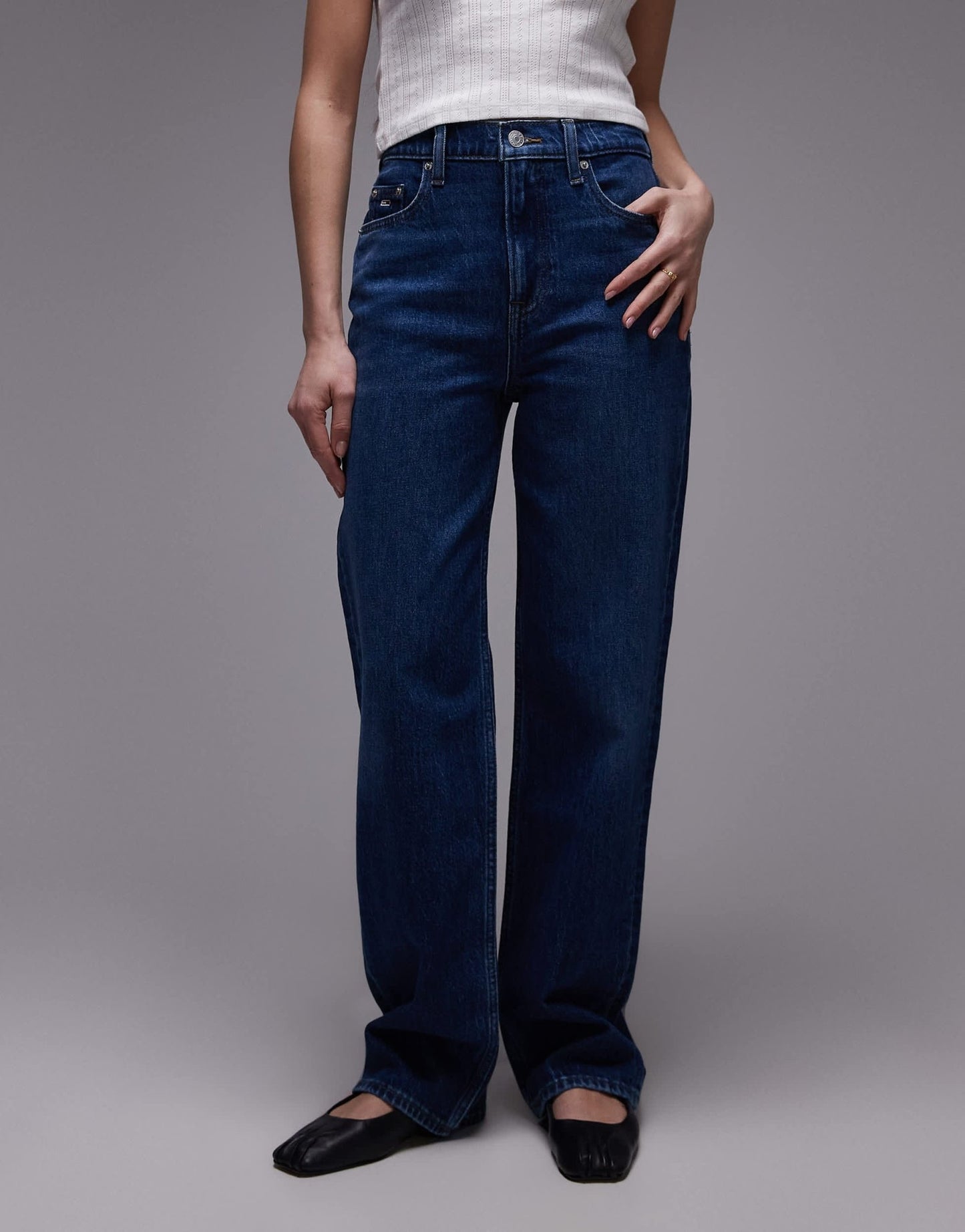 Tommy Jeans Layla slim straight jeans in dark wash - ASOS Sample Sale EU Store
