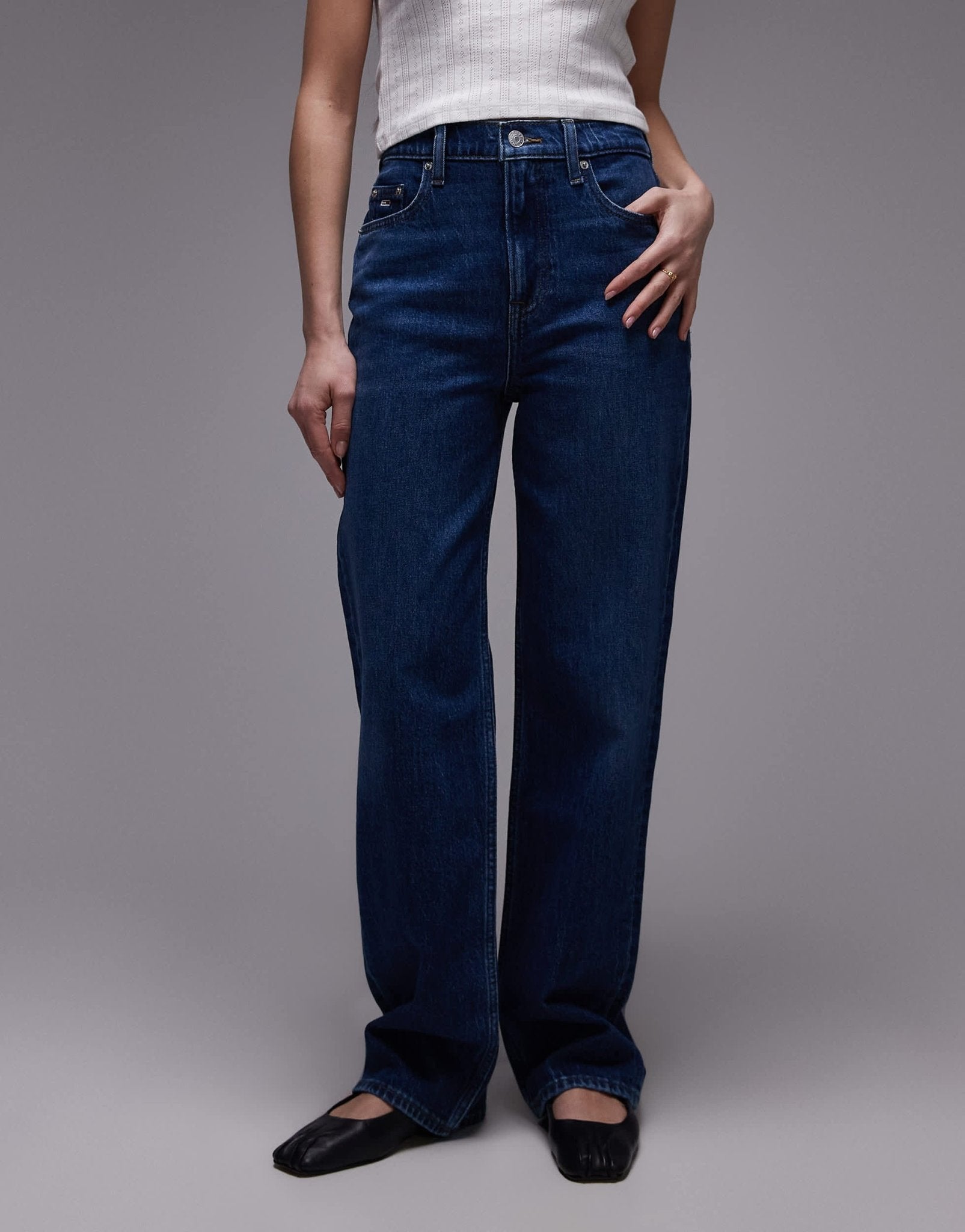 Tommy Jeans Layla slim straight jeans in dark wash - ASOS Sample Sale EU Store