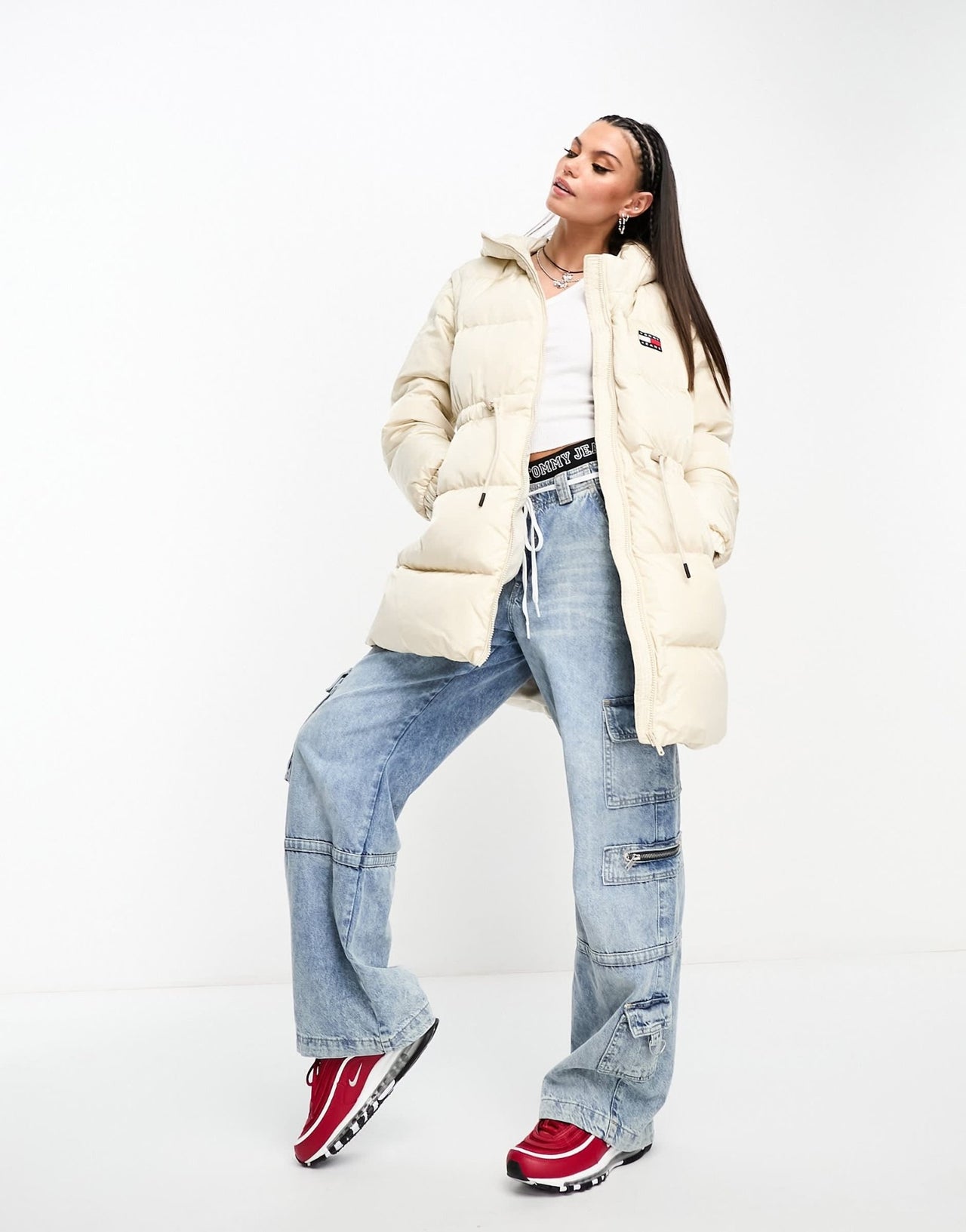 Tommy Jeans logo front puffer jacket in beige - ASOS Sample Sale EU Store