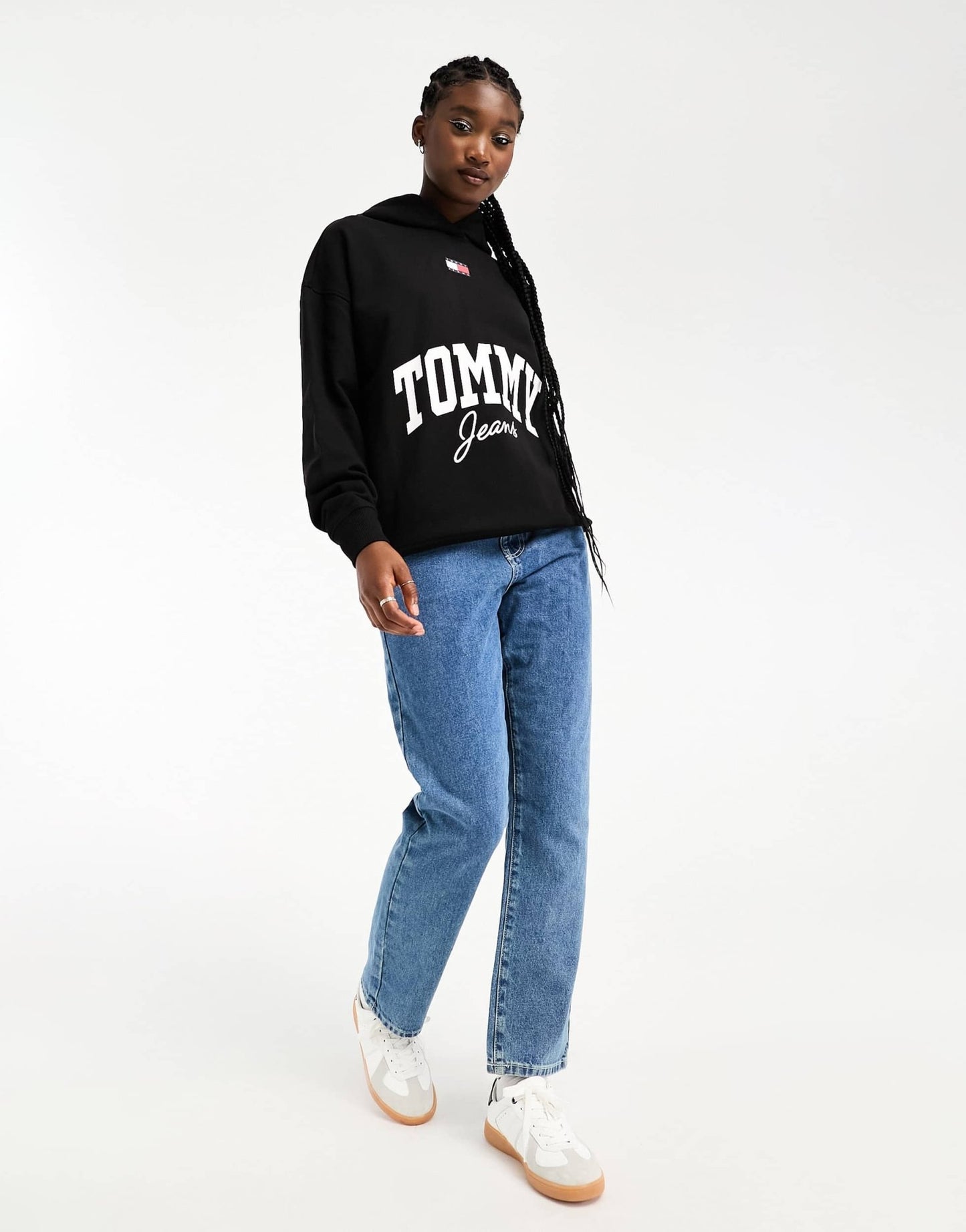Tommy Jeans oversized new varsity hoodie in black - ASOS Sample Sale EU Store