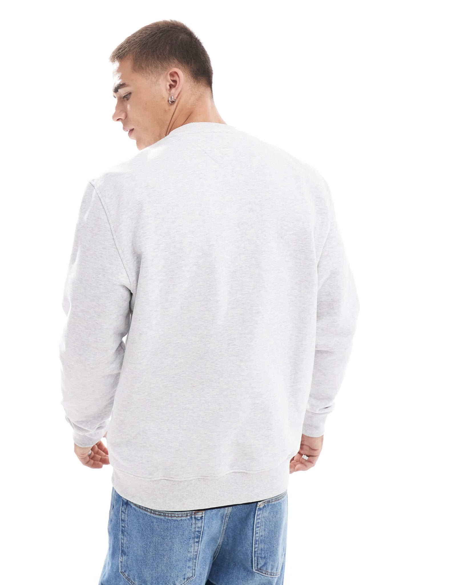 Tommy Jeans regular badge logo sweatshirt in grey - ASOS Sample Sale EU Store