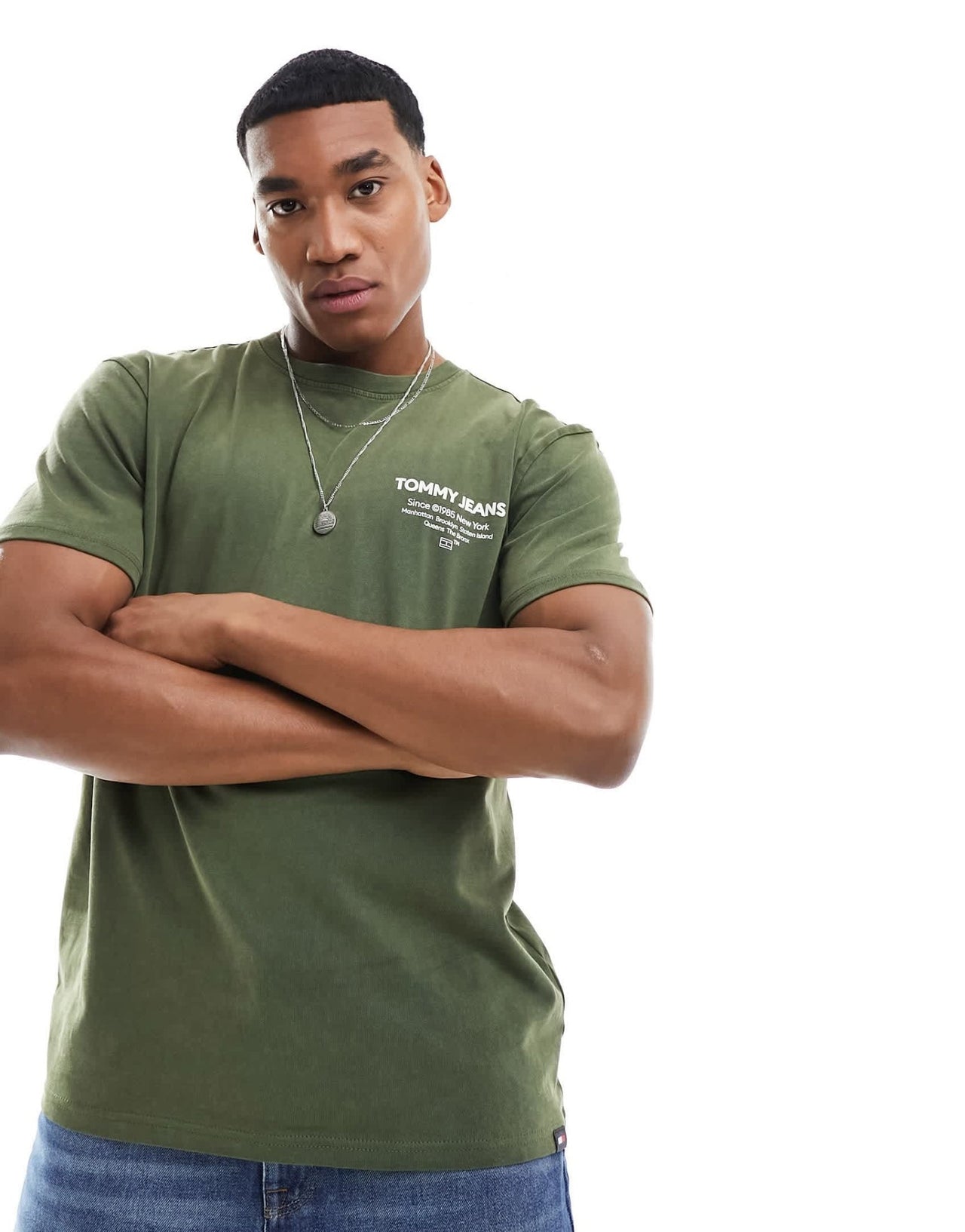 Tommy Jeans regular washed essential t-shirt in olive green - ASOS Sample Sale EU Store