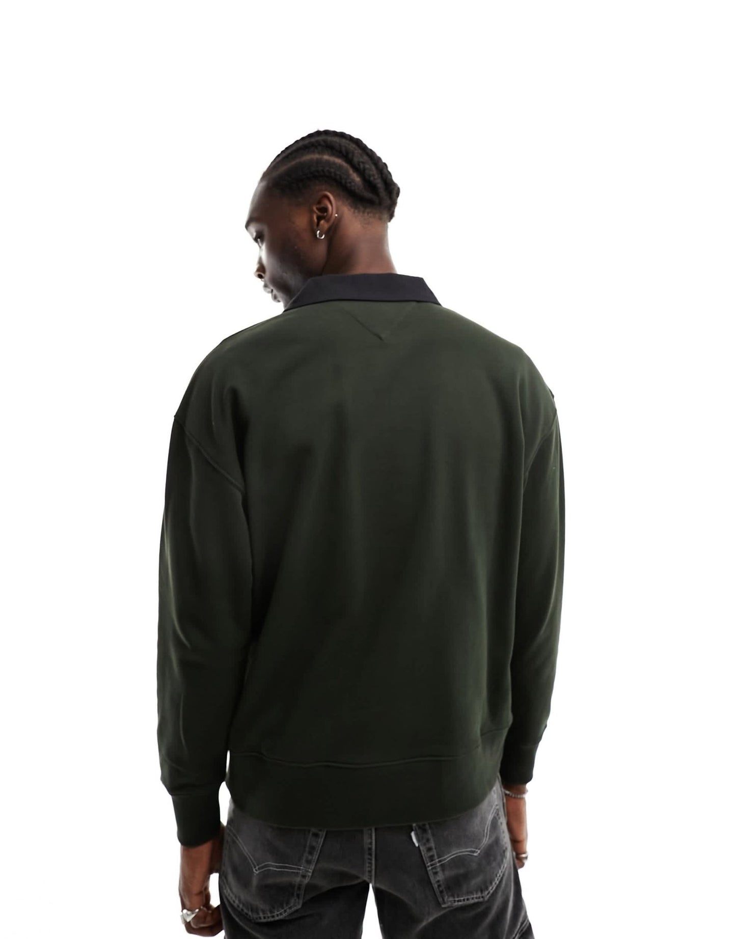 Tommy Jeans relaxed luxe varsity rugby shirt in green - ASOS Sample Sale EU Store