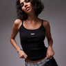 Top con spalline Tommy Jeans con logo script in nero