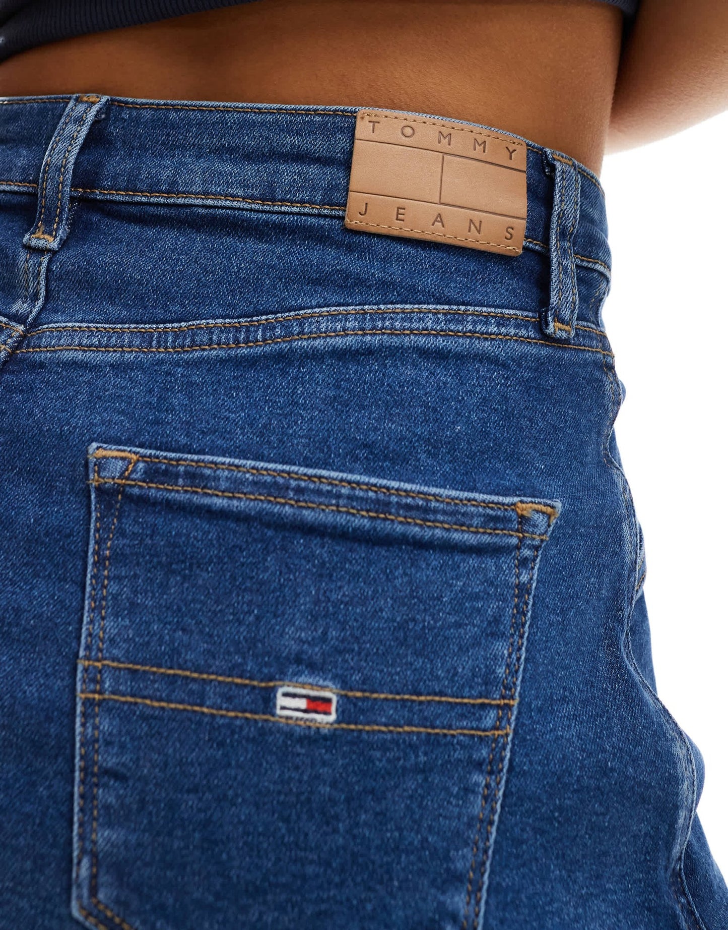 Tommy Jeans seam detail mini skirt in mid wash - ASOS Sample Sale EU Store