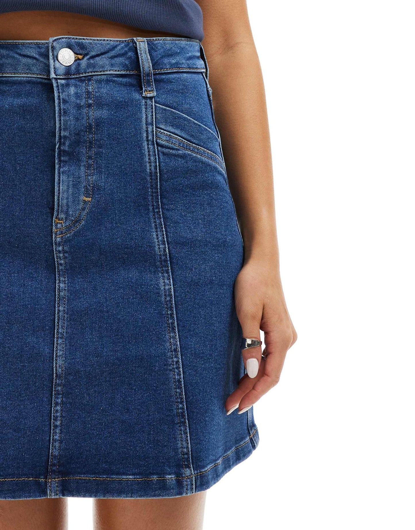 Tommy Jeans seam detail mini skirt in mid wash - ASOS Sample Sale EU Store