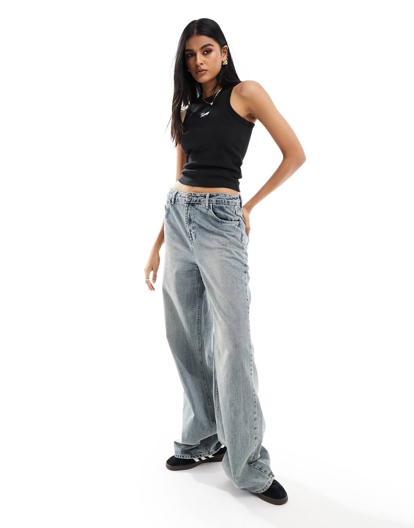 Tommy Jeans slim script tank in black - ASOS Sample Sale EU Store