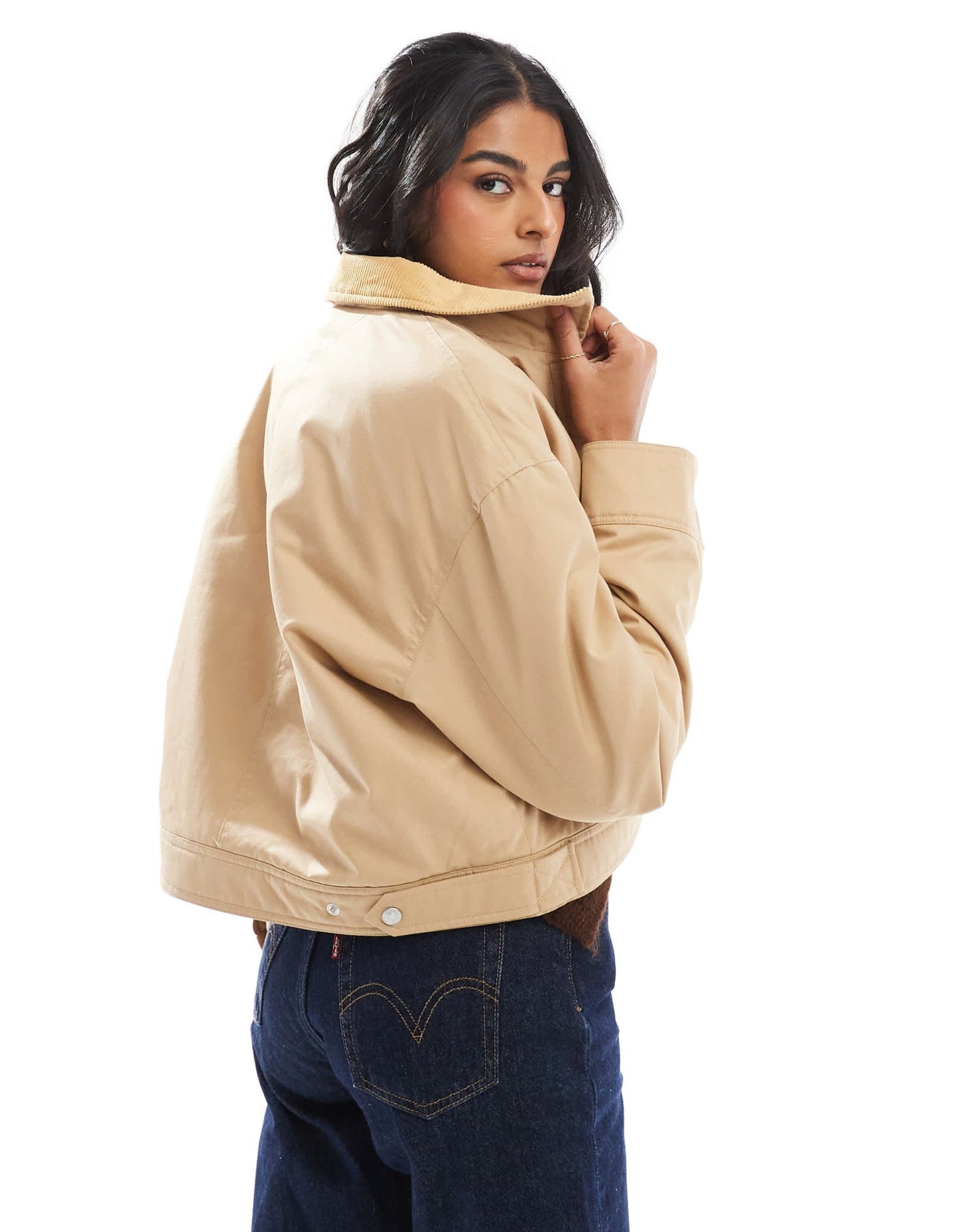 Tommy Jeans twill worker jacket with cord collar in tan - ASOS Sample Sale EU Store