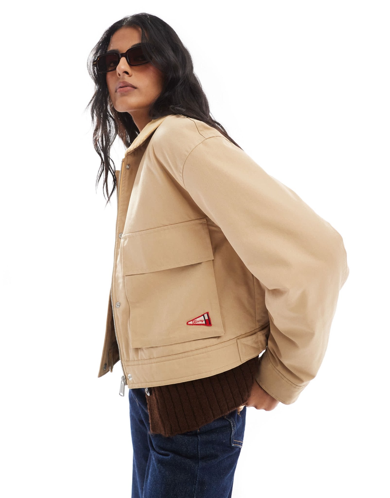 Tommy Jeans twill worker jacket with cord collar in tan - ASOS Sample Sale EU Store