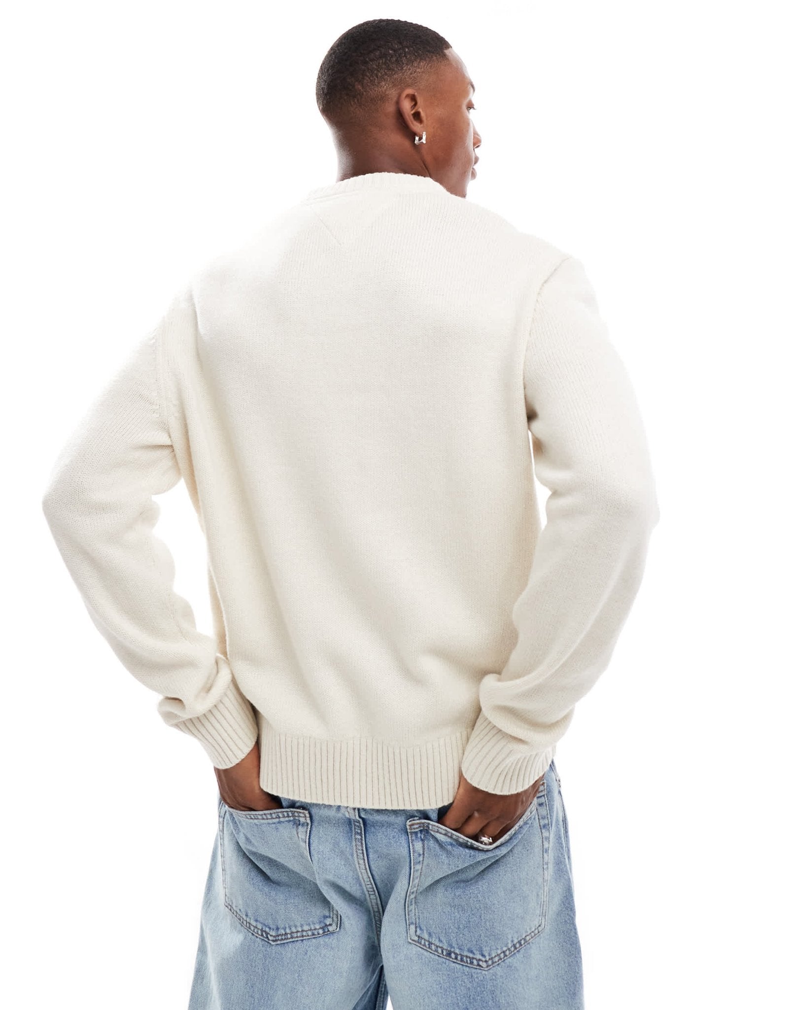Tommy Jeans varsity logo jumper in off white - ASOS Sample Sale EU Store