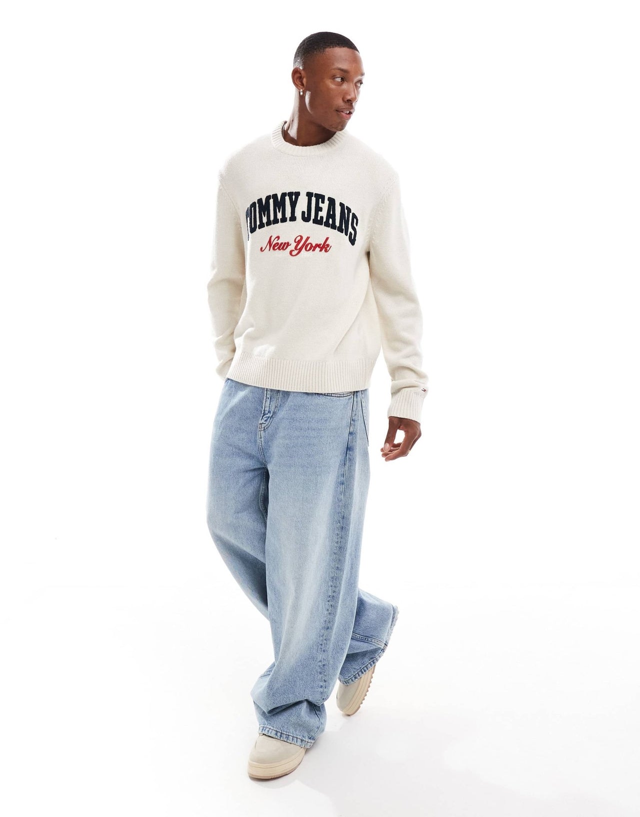 Tommy Jeans varsity logo jumper in off white - ASOS Sample Sale EU Store