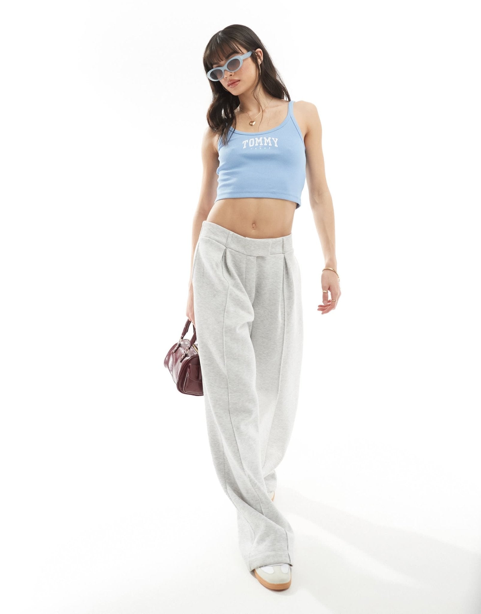 Tommy Jeans varsity logo tank top in baby blue - ASOS Sample Sale EU Store