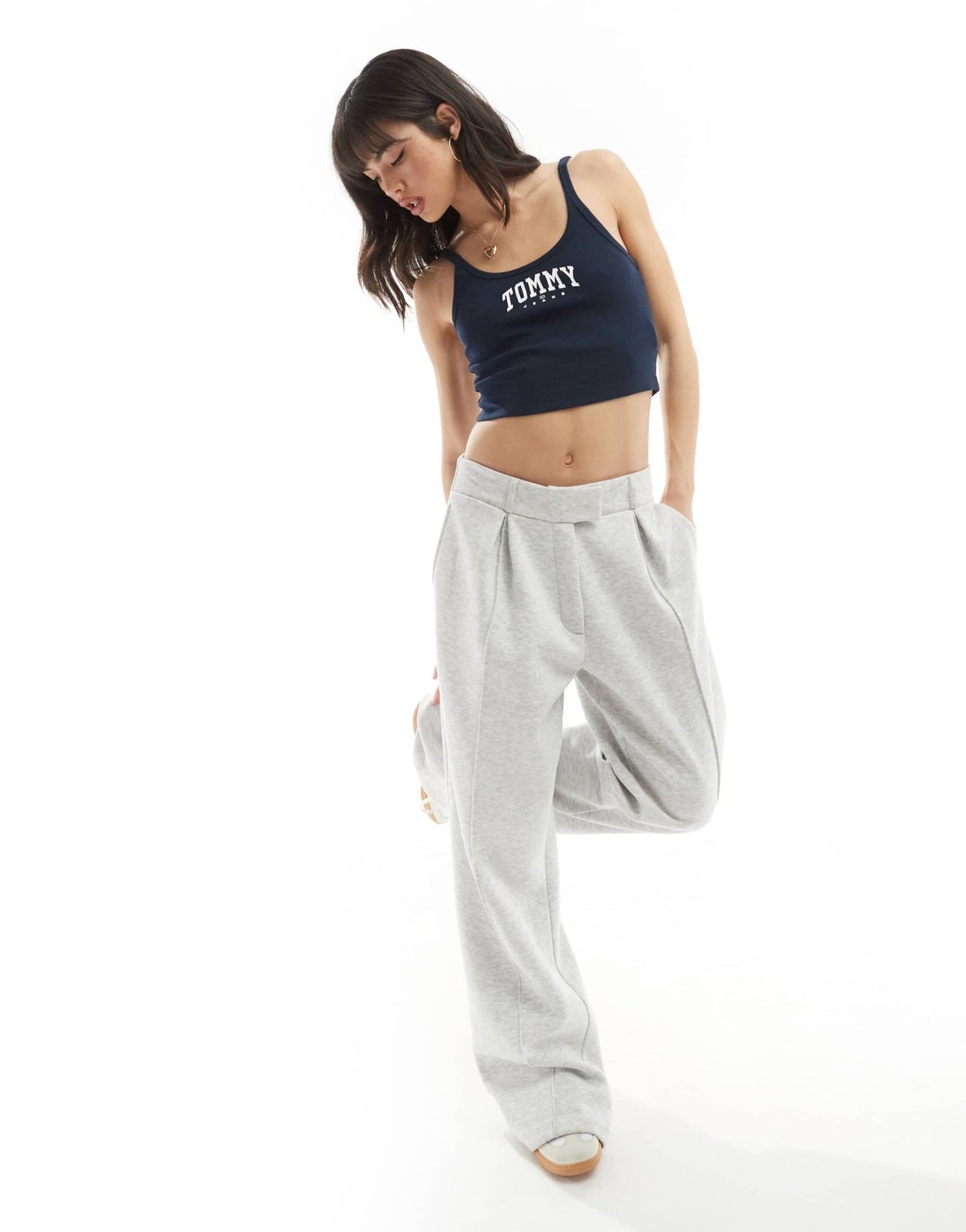 Tommy Jeans varsity logo tank top in navy - ASOS Sample Sale EU Store