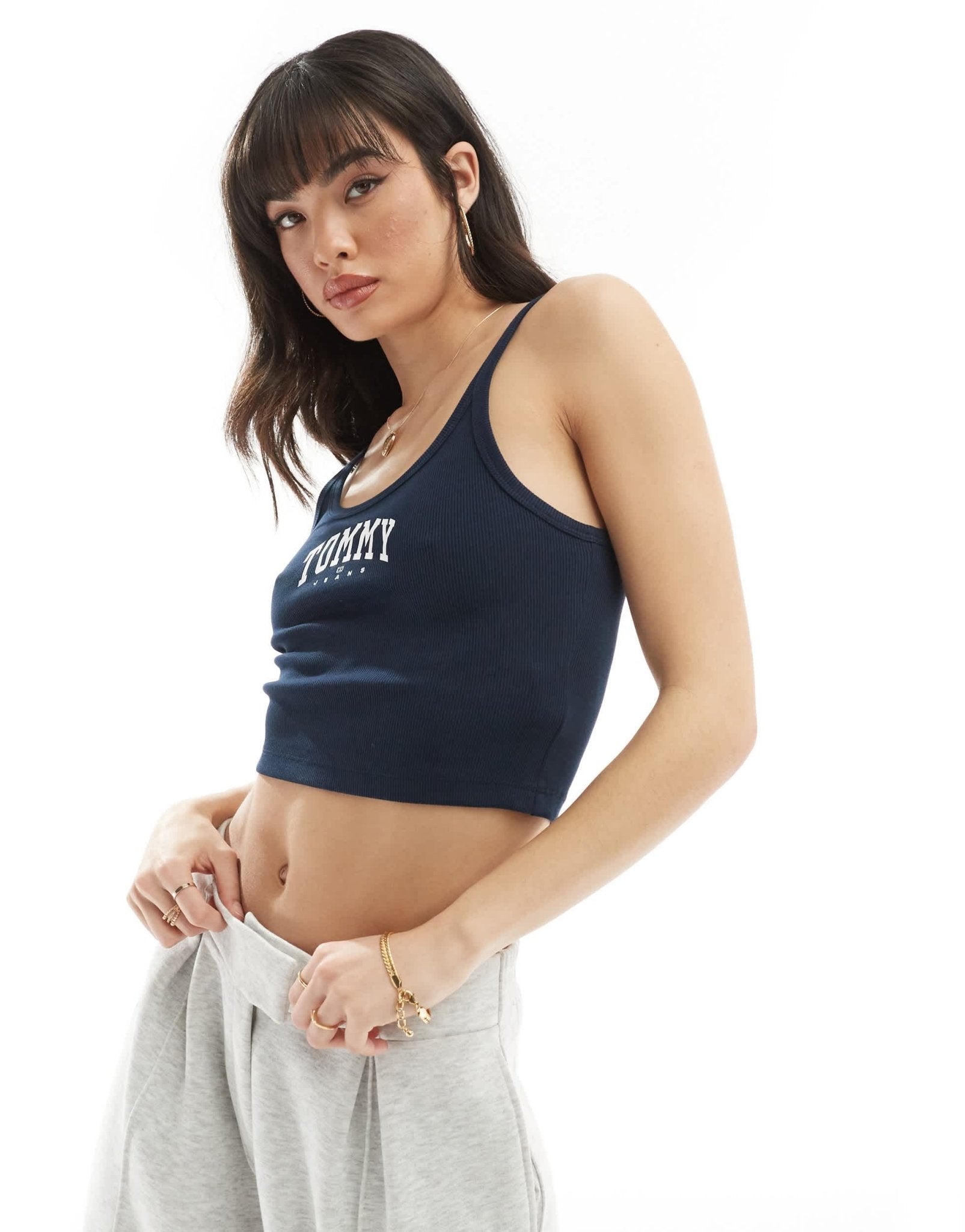 Tommy Jeans varsity logo tank top in navy - ASOS Sample Sale EU Store