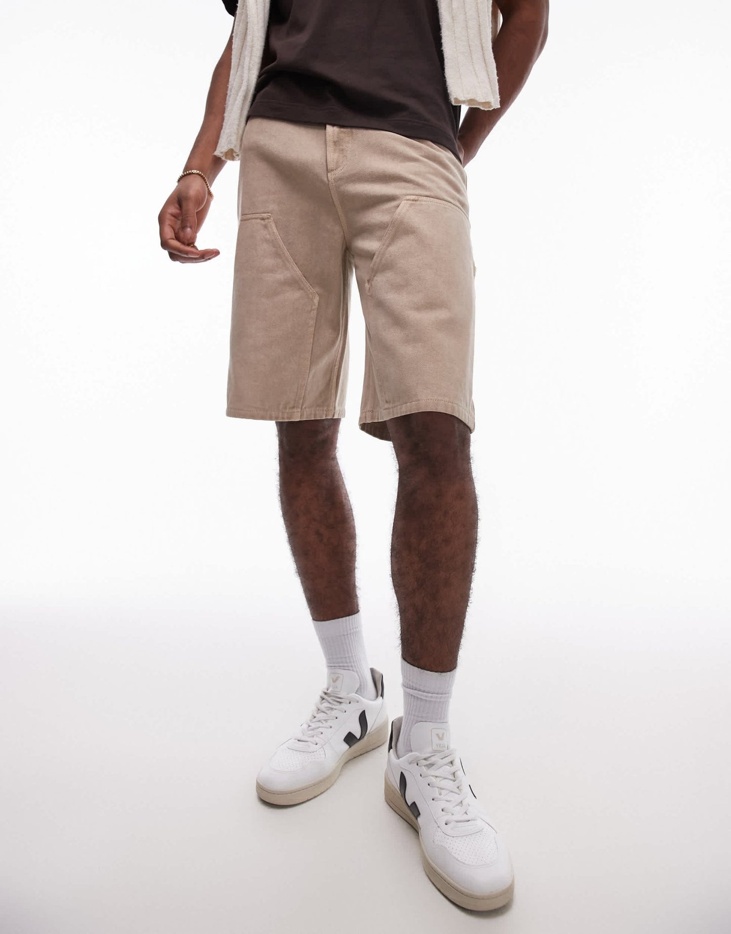 Topman carpenter short in washed stone - ASOS Sample Sale EU Store