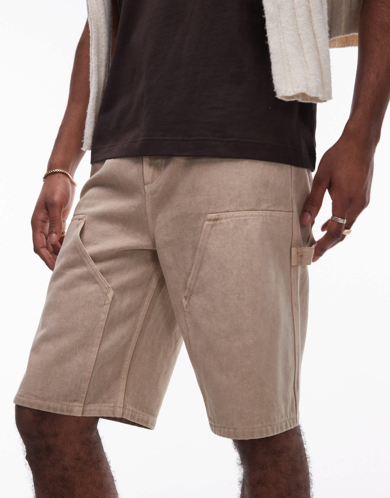 Topman carpenter short in washed stone - ASOS Sample Sale EU Store
