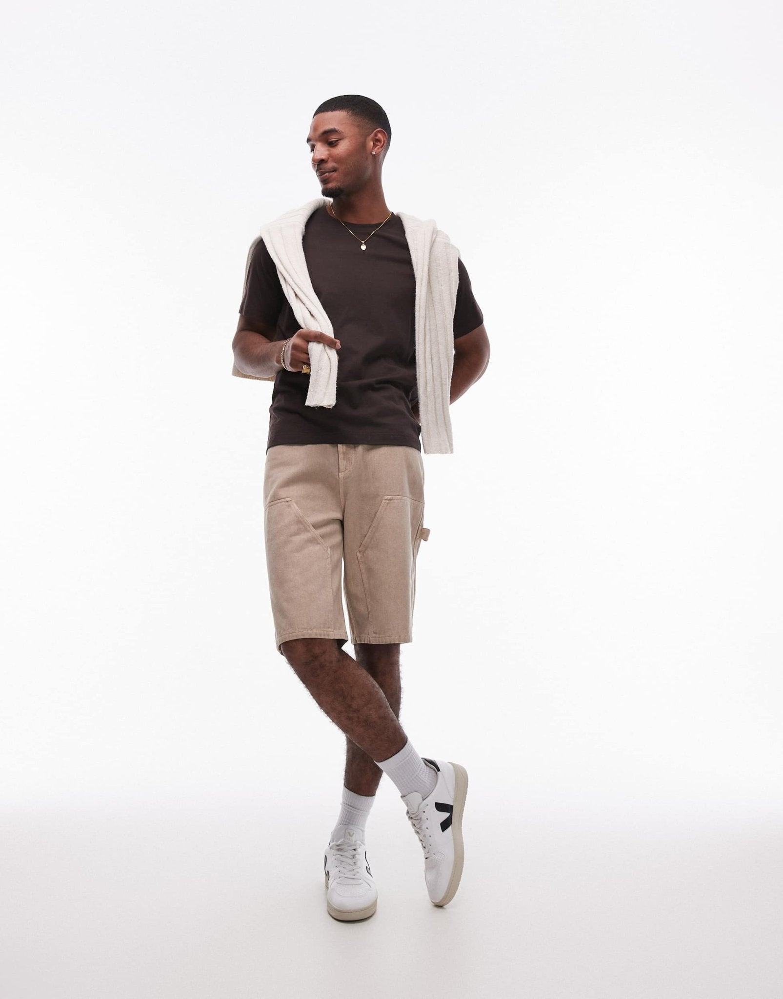 Topman carpenter short in washed stone - ASOS Sample Sale EU Store