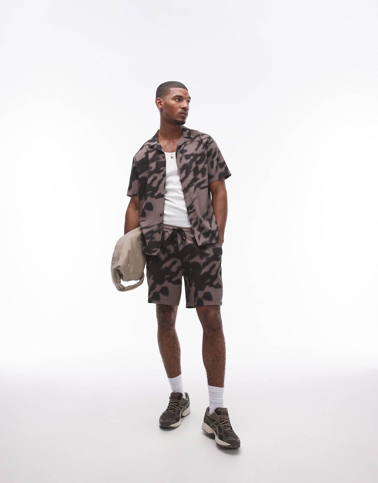 Topman co - ord short sleeve blurred printed plisse shirt in purple - ASOS Sample Sale EU Store